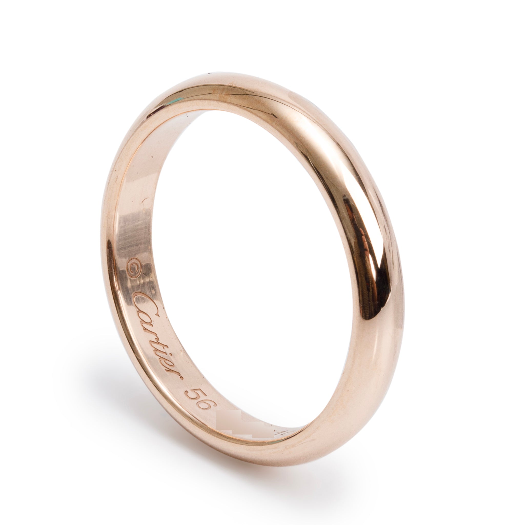 Cartier 2024 18k Rose Gold 1895 3.5 MM Wedding Band Ring, Size 56 7.5 w/ Box, Receipt & Certificate