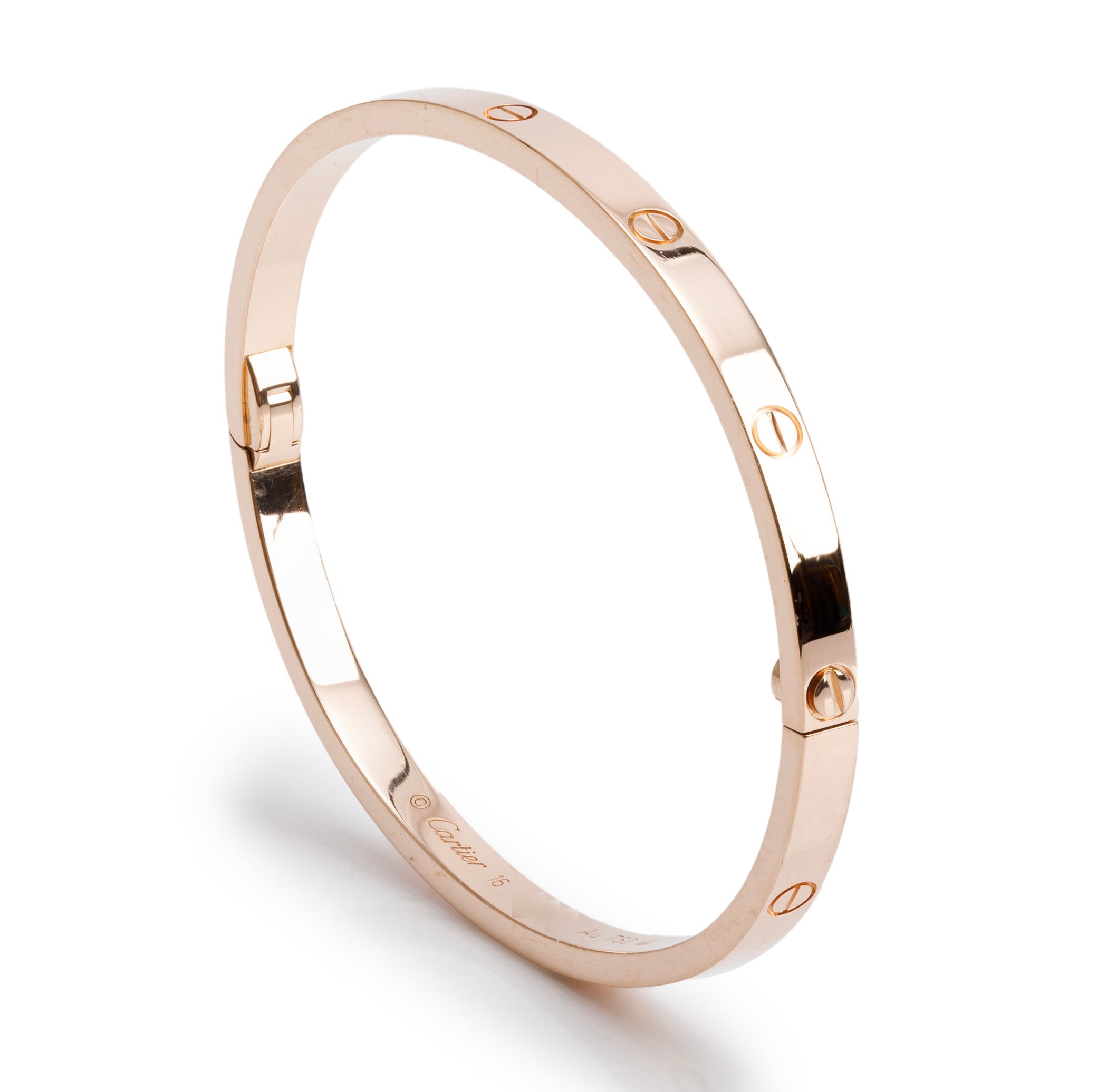 Cartier 2024 18k Rose Gold 3.65 MM Love Bracelet, Small Model, Size 16 w/ Receipt