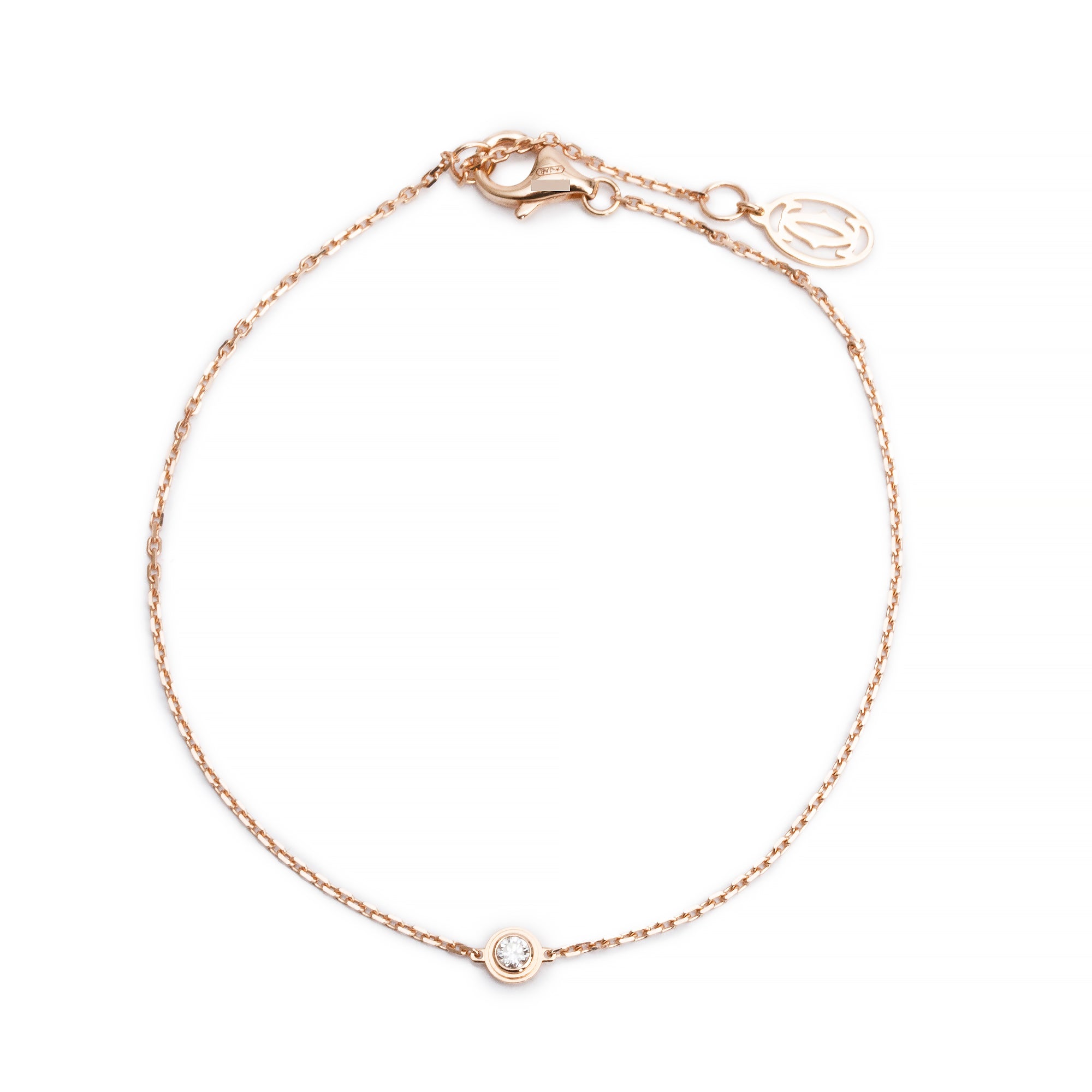 Cartier 2024 18k Rose Gold Diamond D'Amour Bracelet, Mini Model w/ Box, Receipt & Certificate