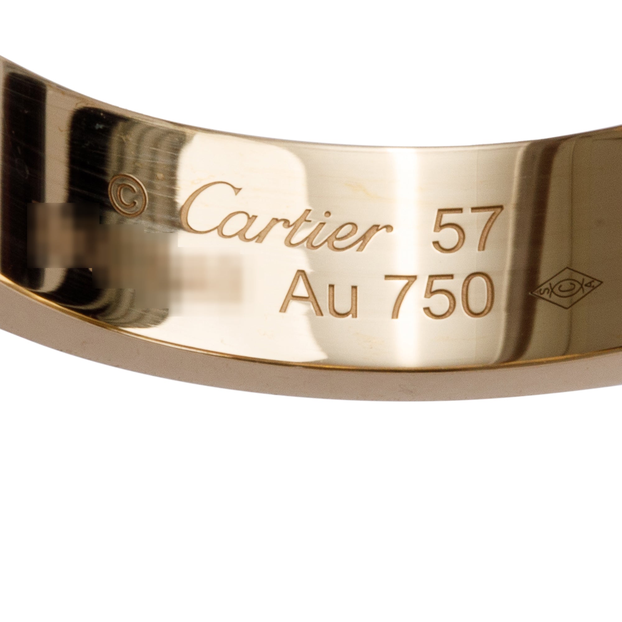 Cartier 2024 18k Yellow Gold Pave Diamond Love Wedding Band Ring, Size 57 8 w/ Box & Certificate