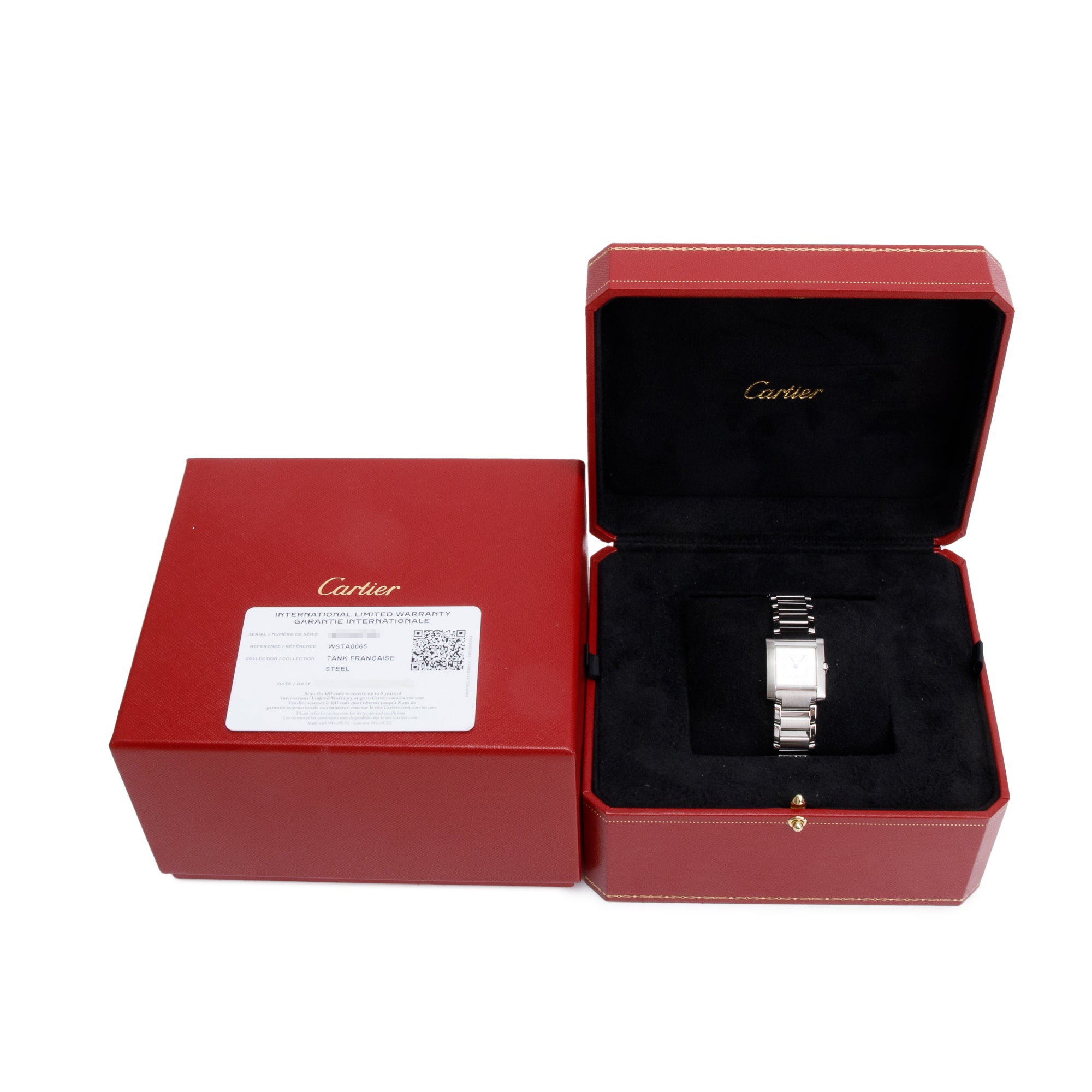 Cartier 2024 Stainless Steel Tank Francaise Watch, Small Model w/ Box & Receipt