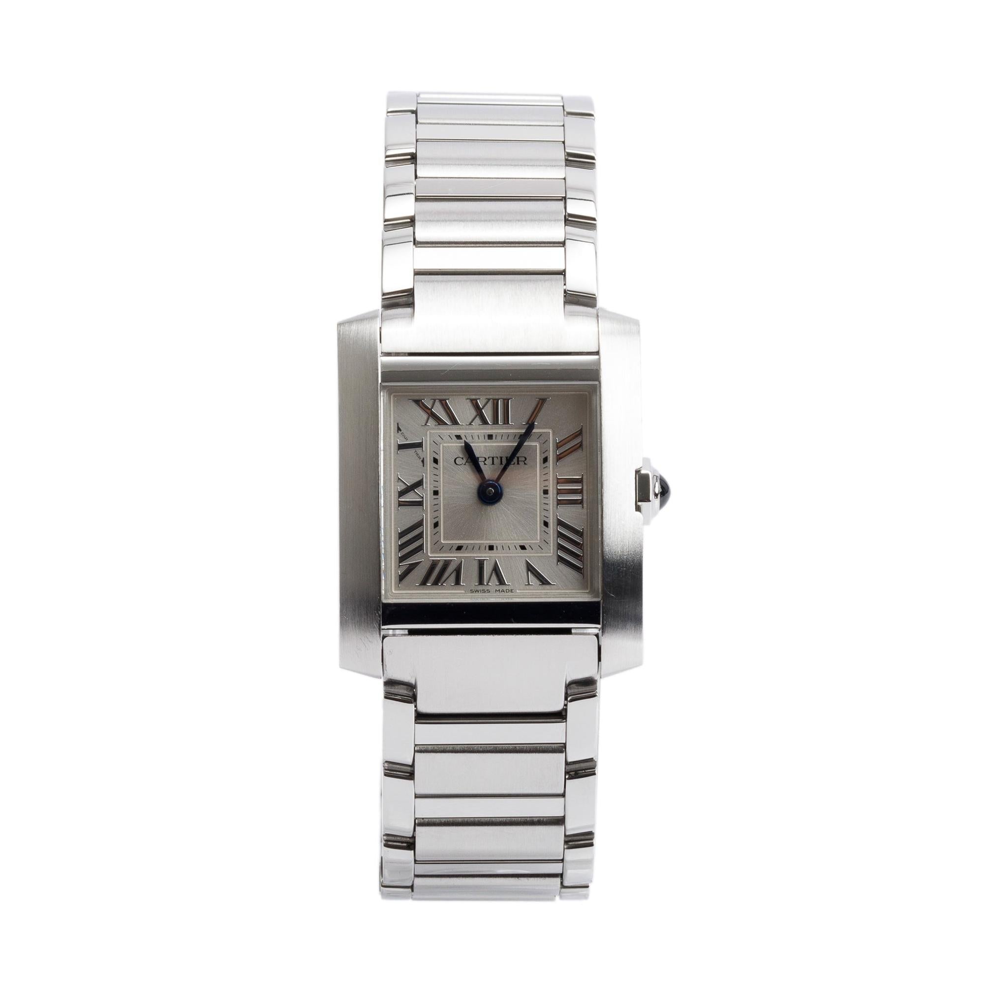 Cartier 2024 Stainless Steel Tank Francaise Watch, Small Model w/ Box & Receipt