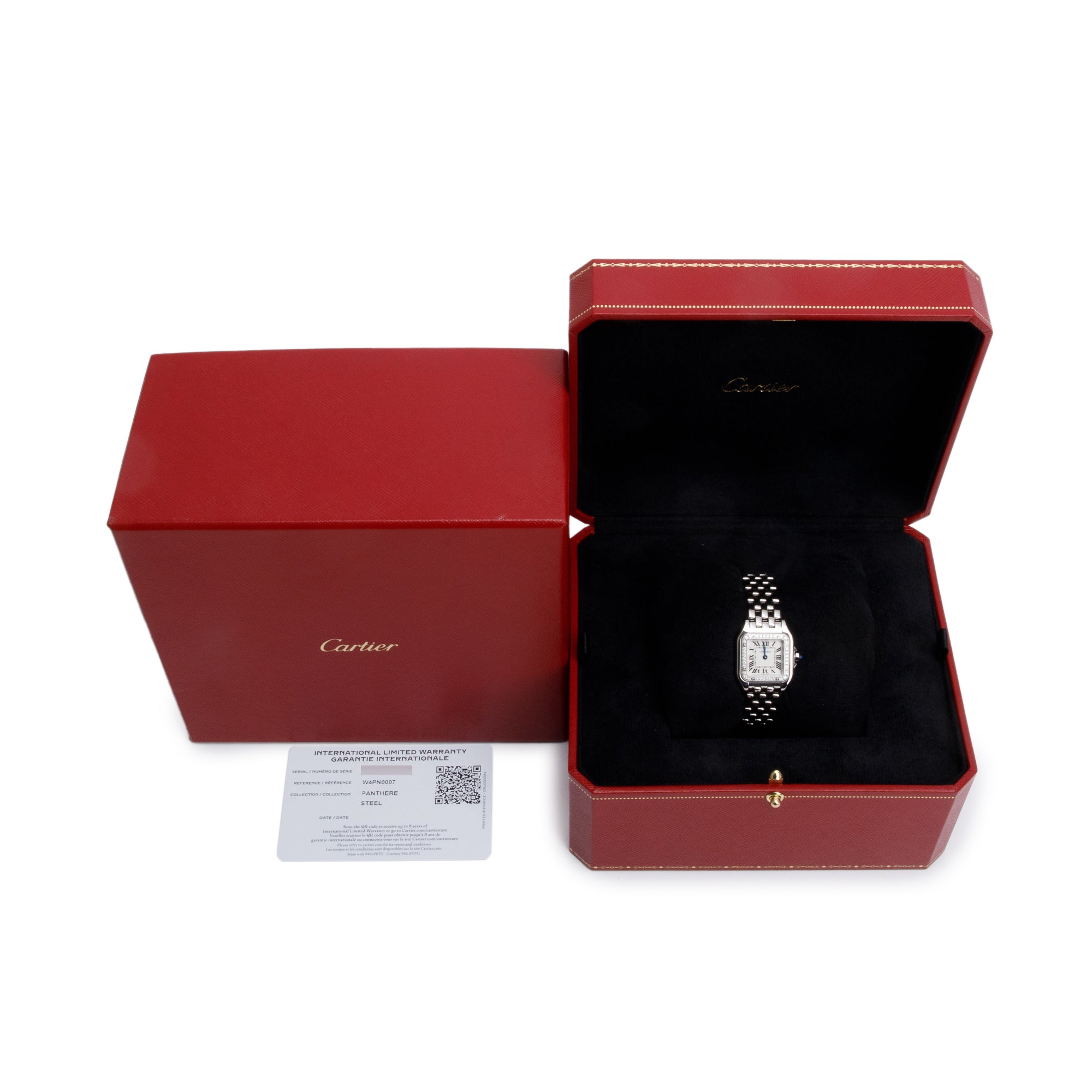 Cartier 2025 Stainless Steel Diamond Bezel Panthere de Cartier Watch, Small Model 4177 w/ Box & Papers