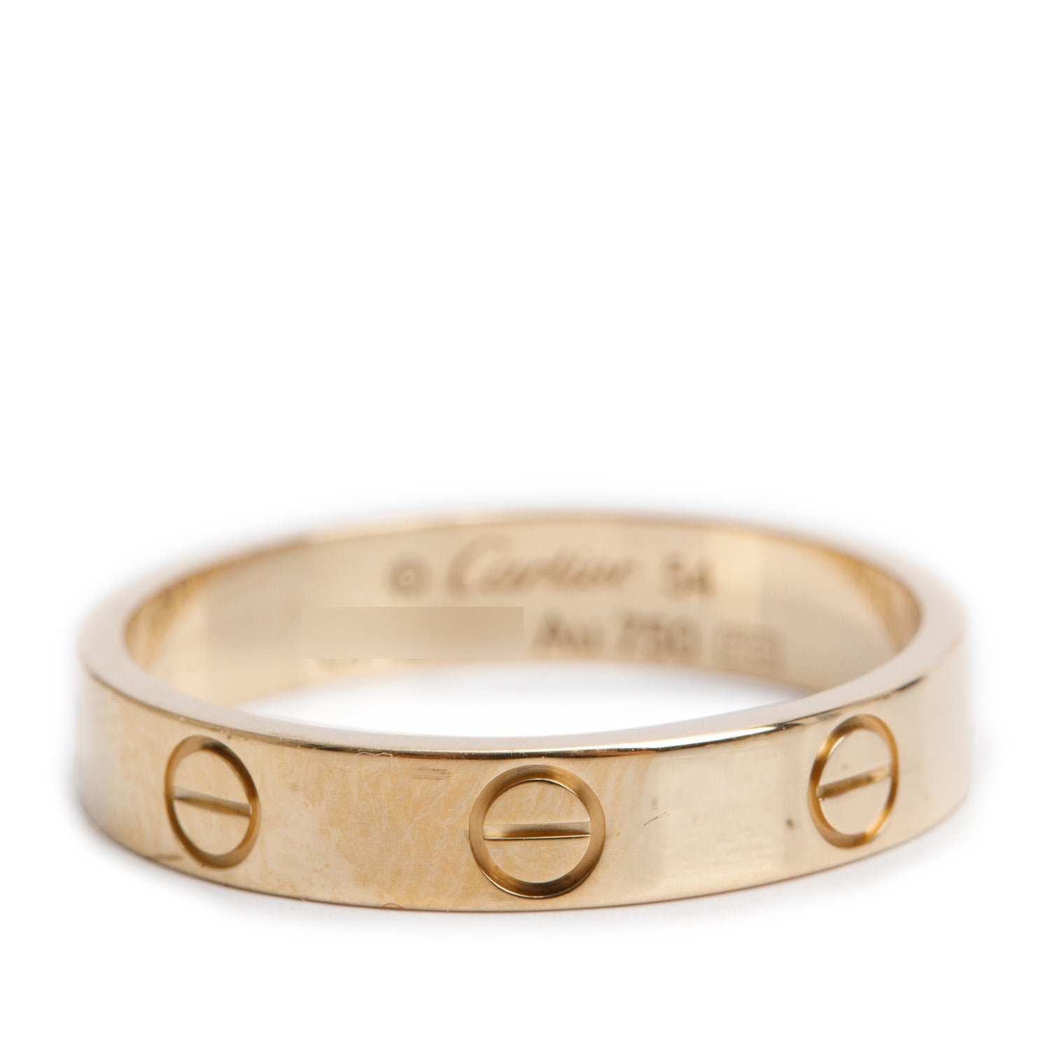 Cartier 18k Yellow Gold 3.6 mm Love Wedding Band Ring, Size 54 6.75 w/ Box, Receipt & Certificate