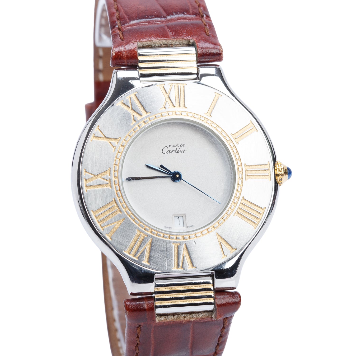 Cartier Vintage Stainless Steel & 18k Yellow Gold Plated Must de Cartier 21 35 MM Quartz Watch