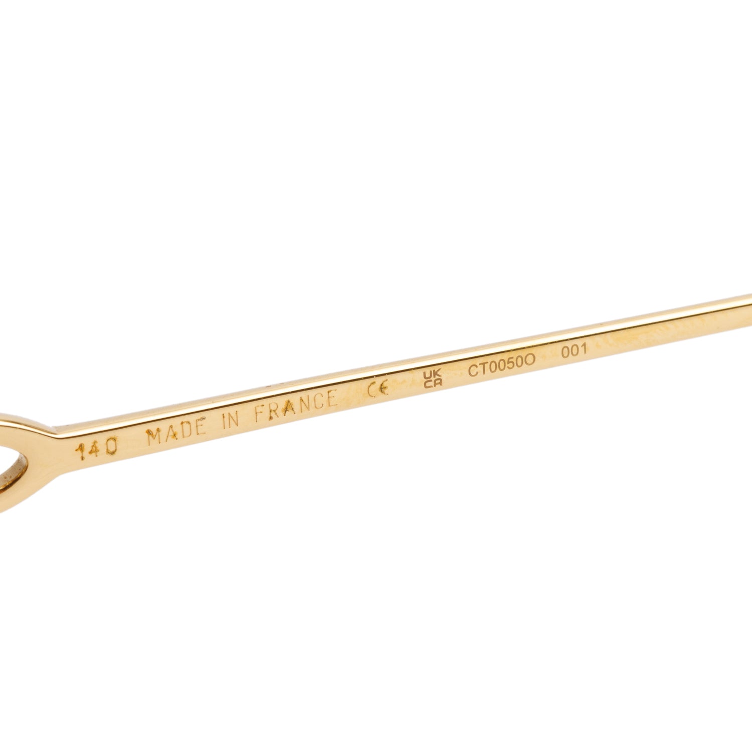 Cartier CT0050O Gold-Tone Metal Rimless Square Sunglasses w/ Box & Case