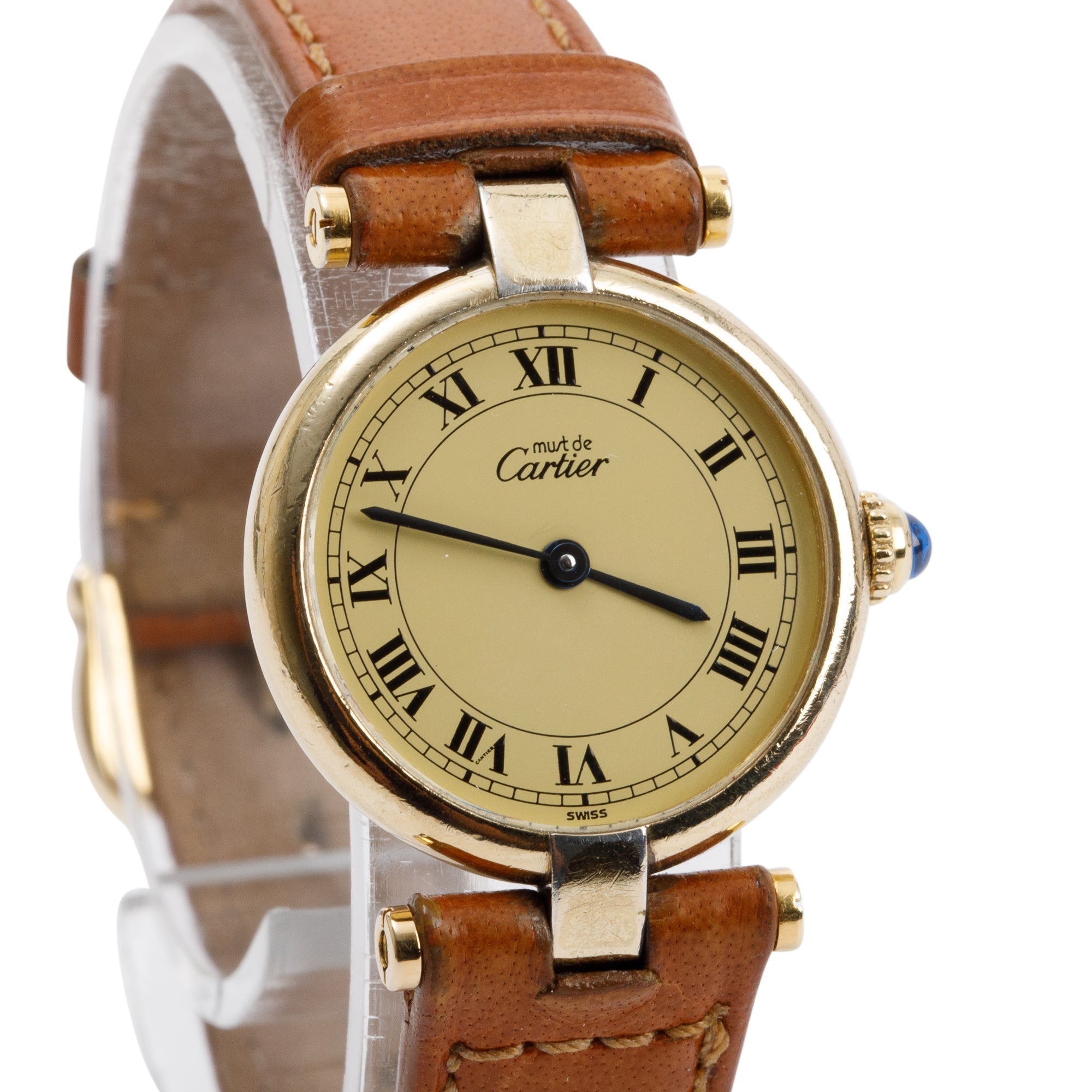 Cartier Argent Must De Cartier Vendome 24 MM Watch w/ Box & Certificate