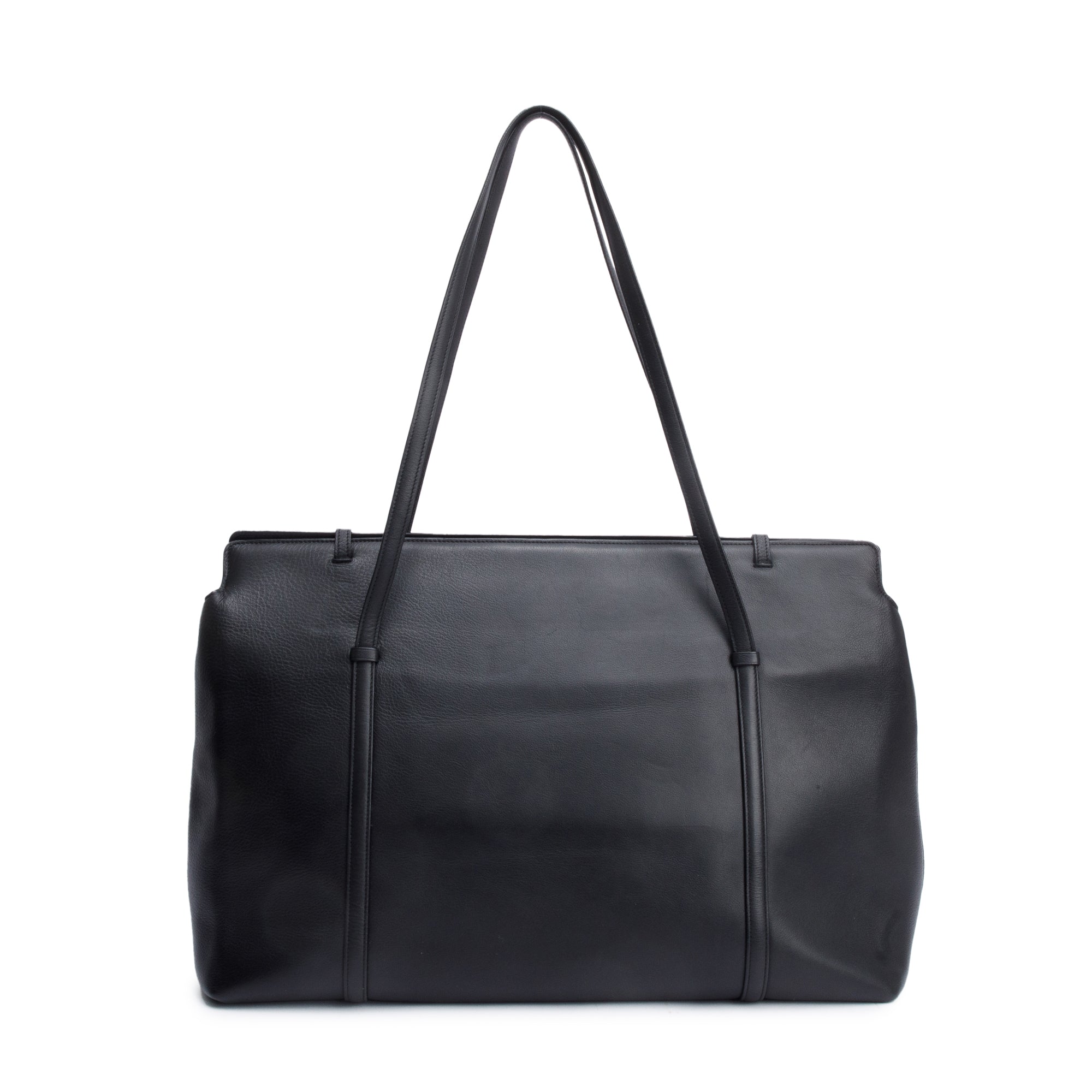 Cartier Black Calfskin Leather Cabochon Travel Tote Bag w/ Authenticity Card