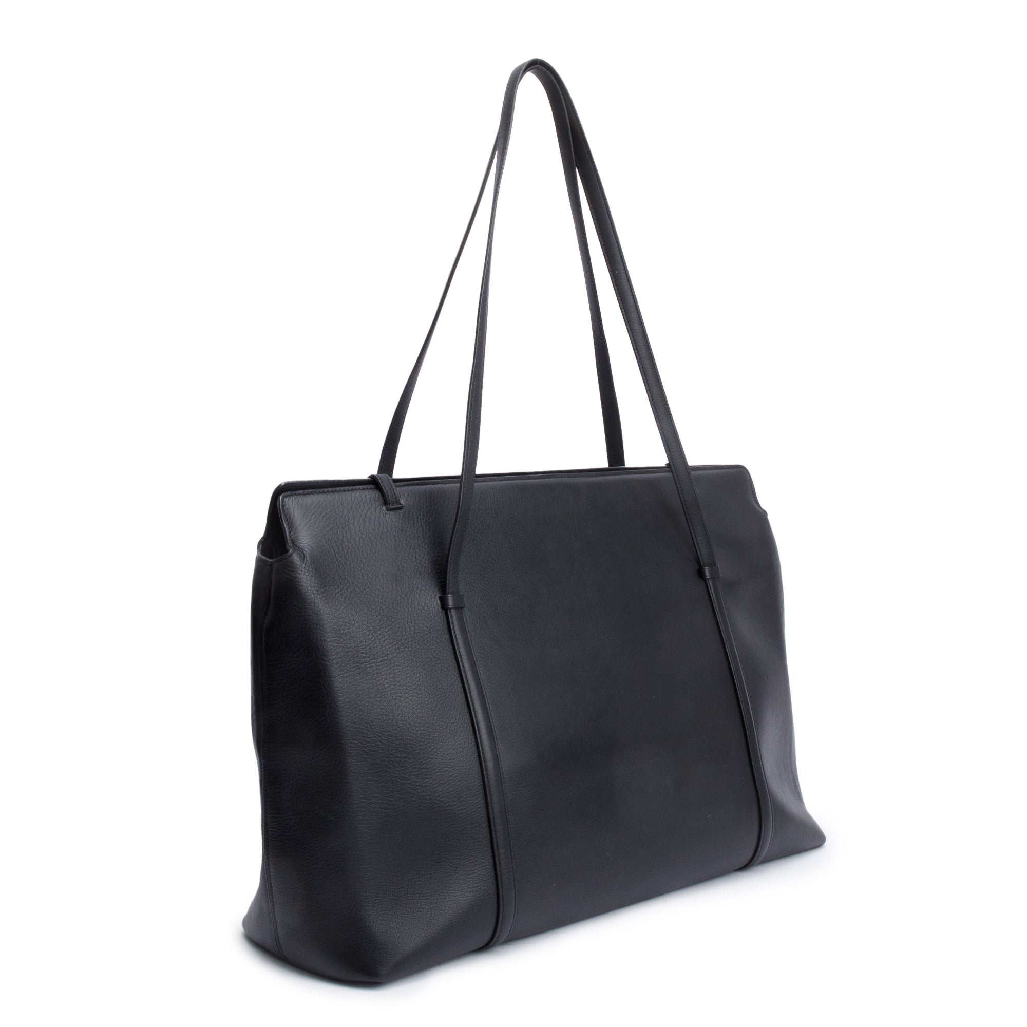 Cartier Black Calfskin Leather Cabochon Travel Tote Bag w/ Authenticity Card