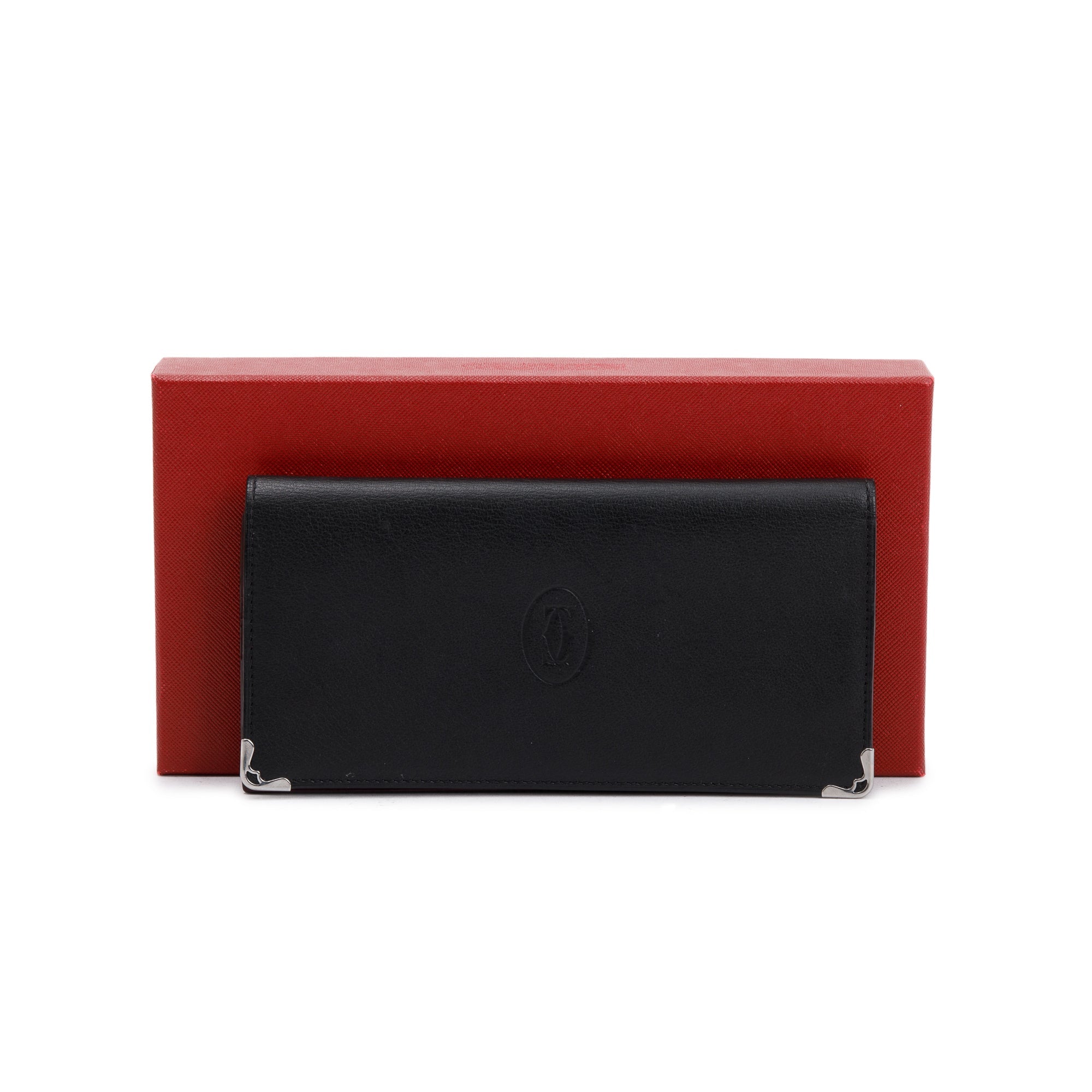 Cartier Black Calfskin Leather Must De Cartier International Wallet w/ Box & Authenticity Card