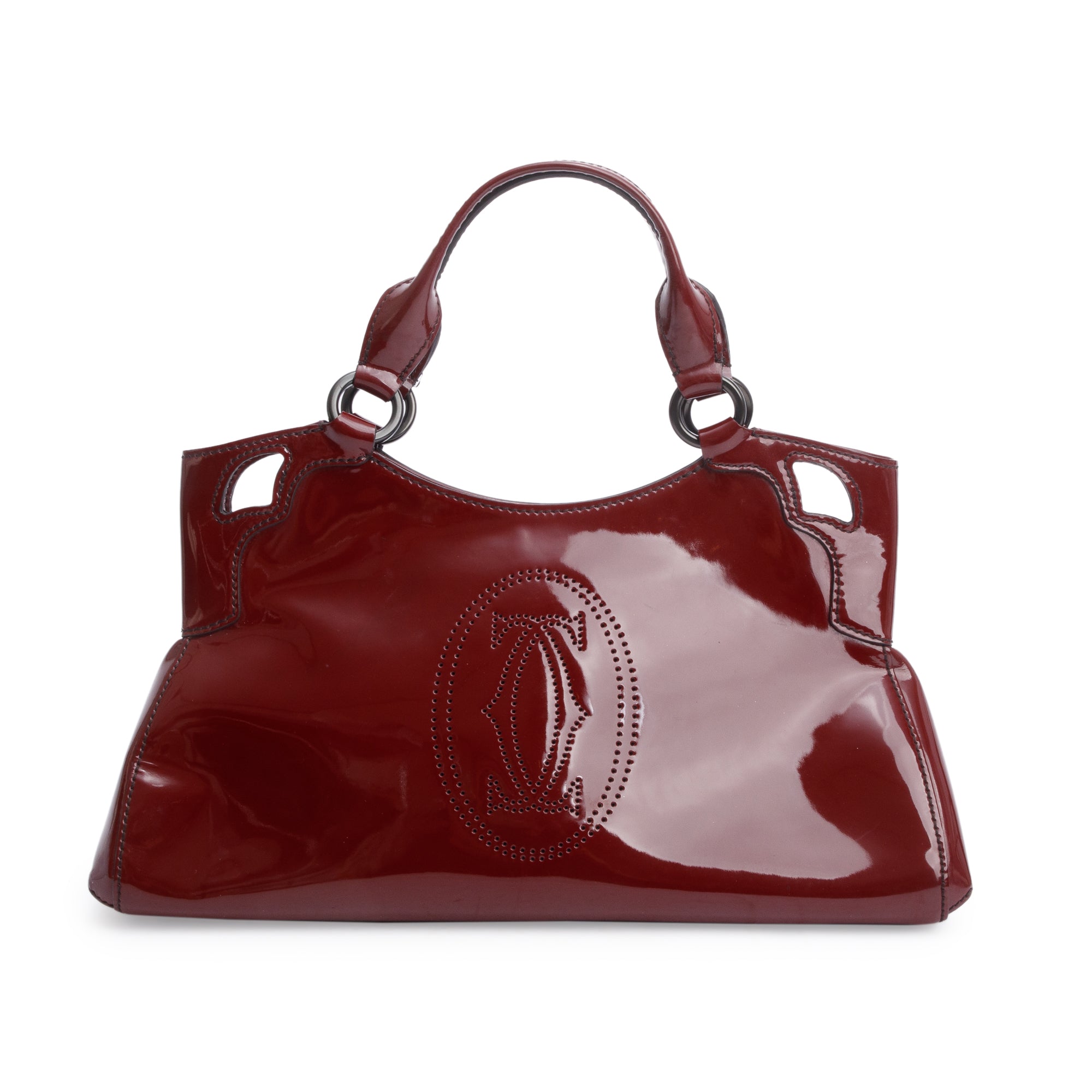 Cartier Burgundy Patent Leather Medium Marcello De Cartier Tote