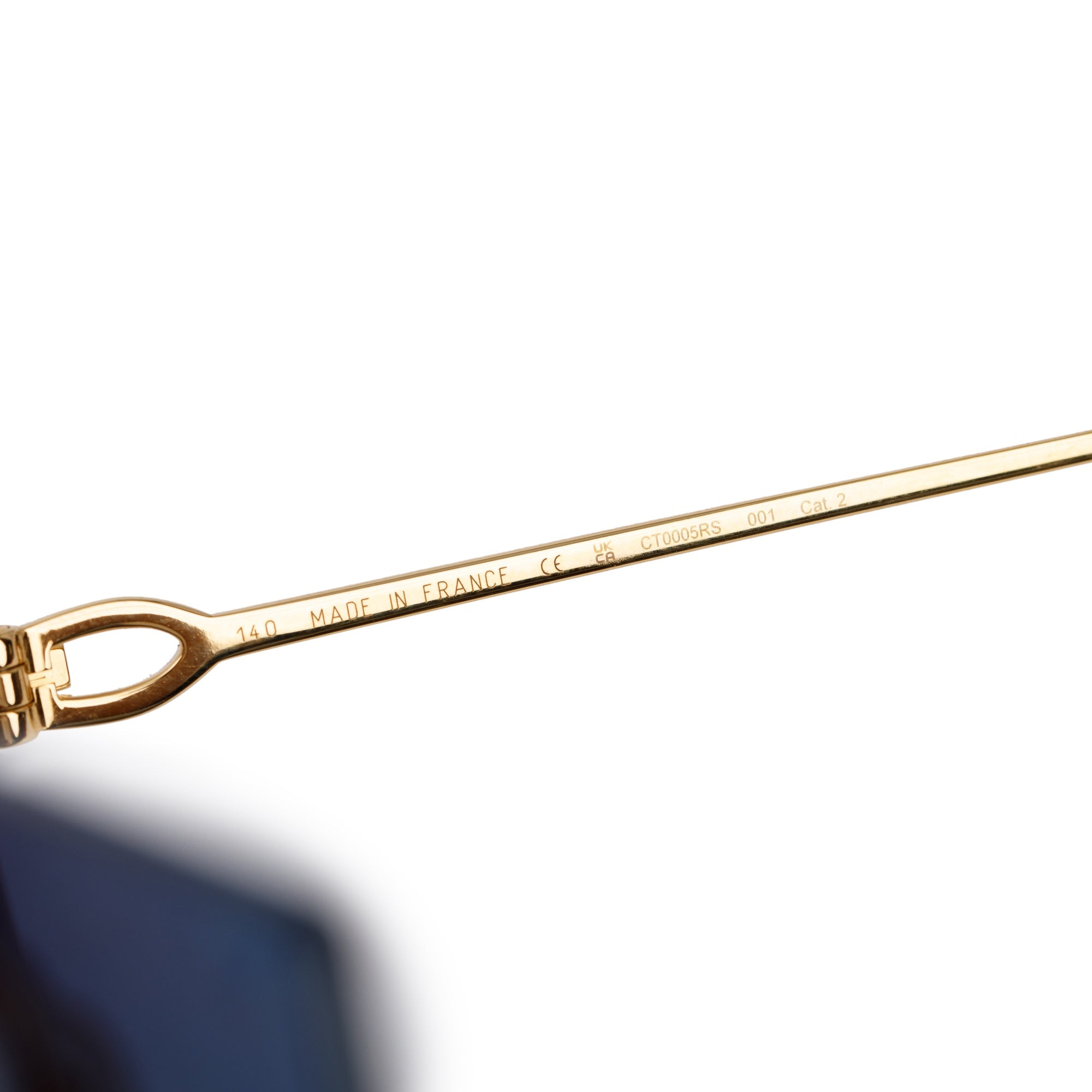 Cartier C Decor Square Blue Lenses CT0005RS Sunglasses w/ Box