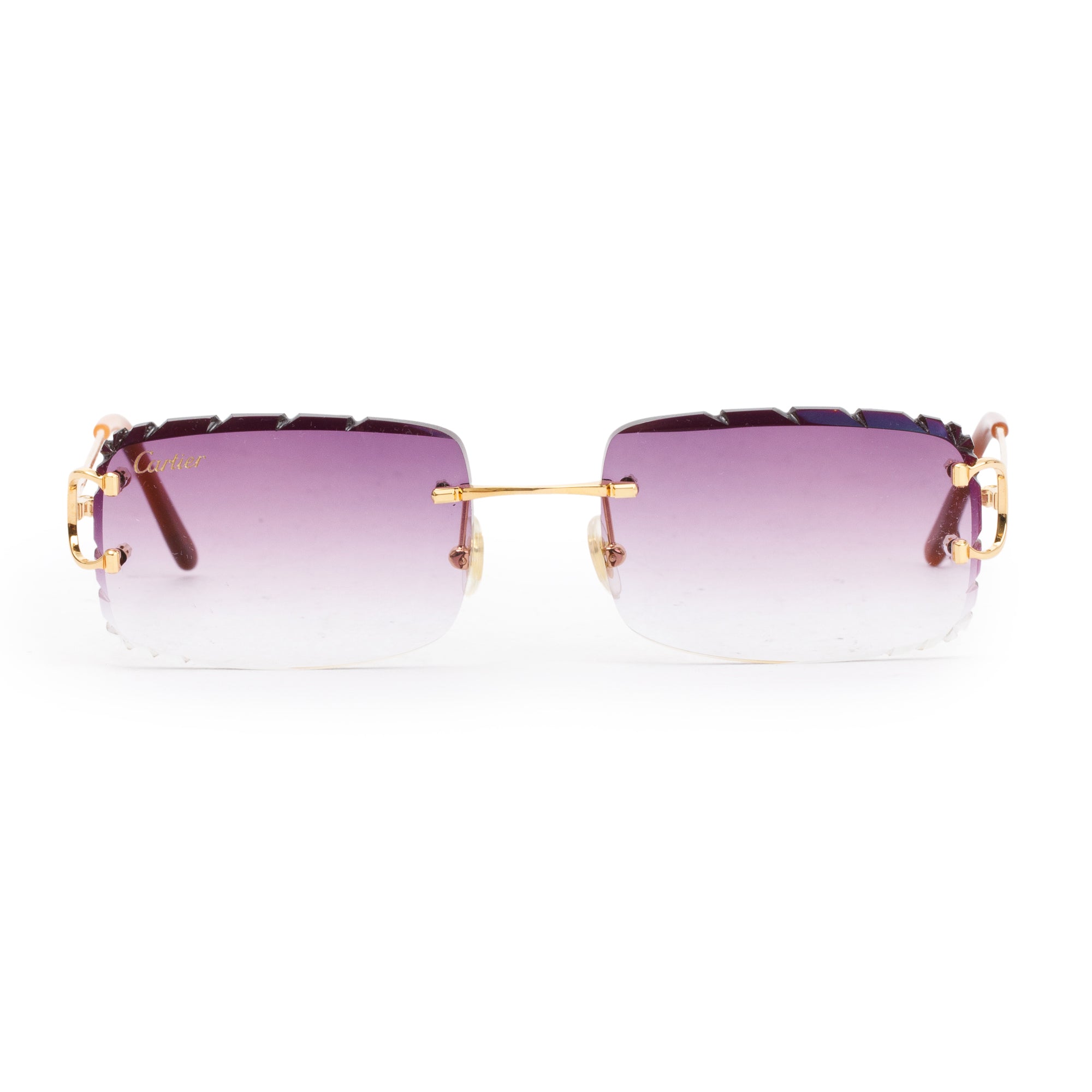 Cartier Rimless Cartier CT000920 Rimless Diamond Cut Sunglasses w/ Box & Case – Oliver ...