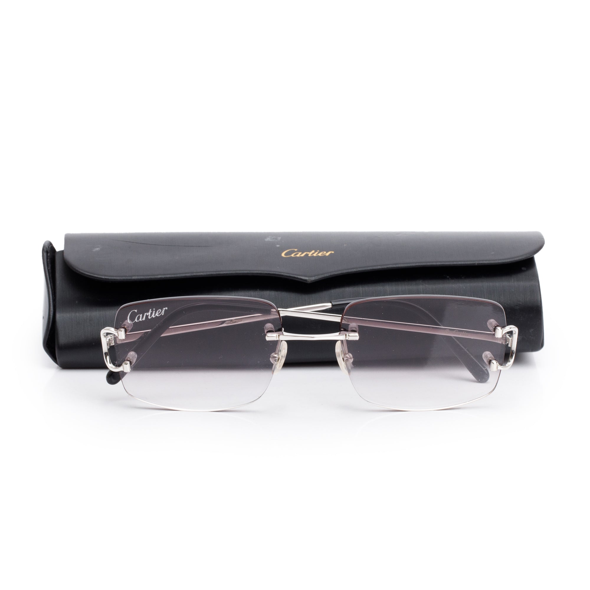 Cartier CT00920 Black Rimless C De Cartier Sunglasses w/ Case