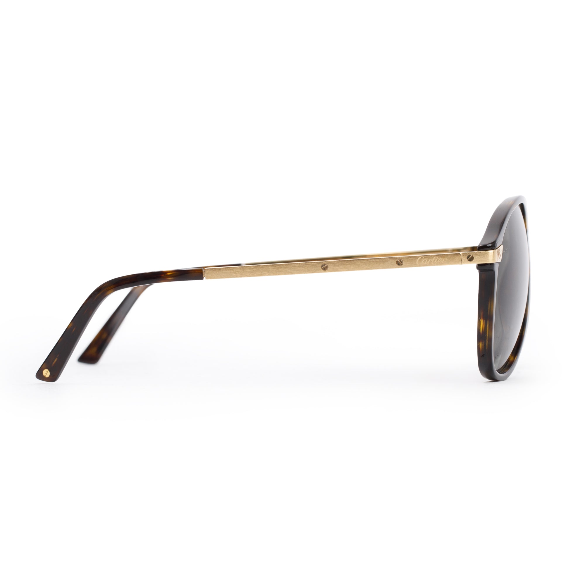 Cartier CT0105A Santos De Cartier Aviator Sunglasses w/ Box & Case