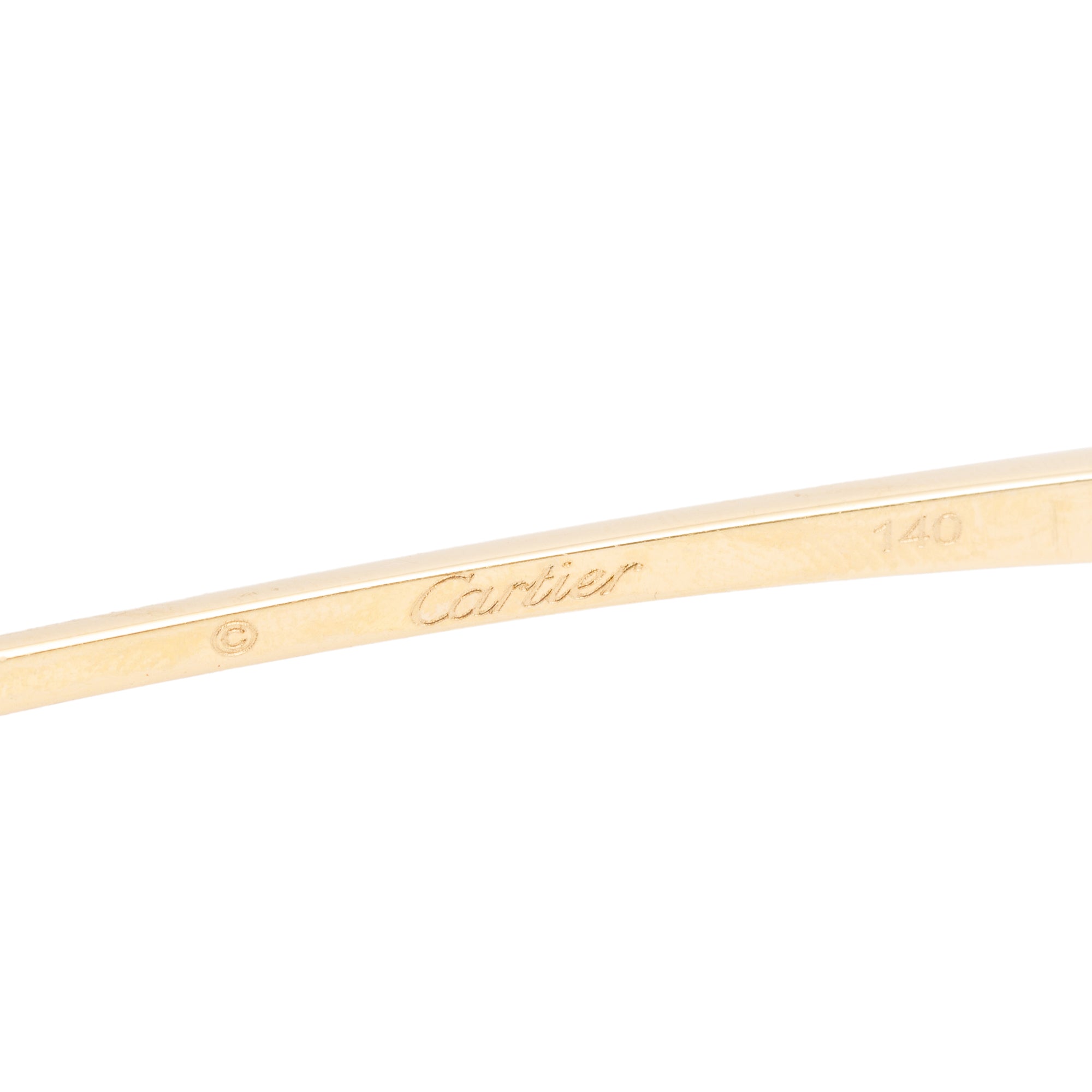 Cartier CT0120O Gold-Tone Rimless Diamond Cut Sunglasses w/ Box