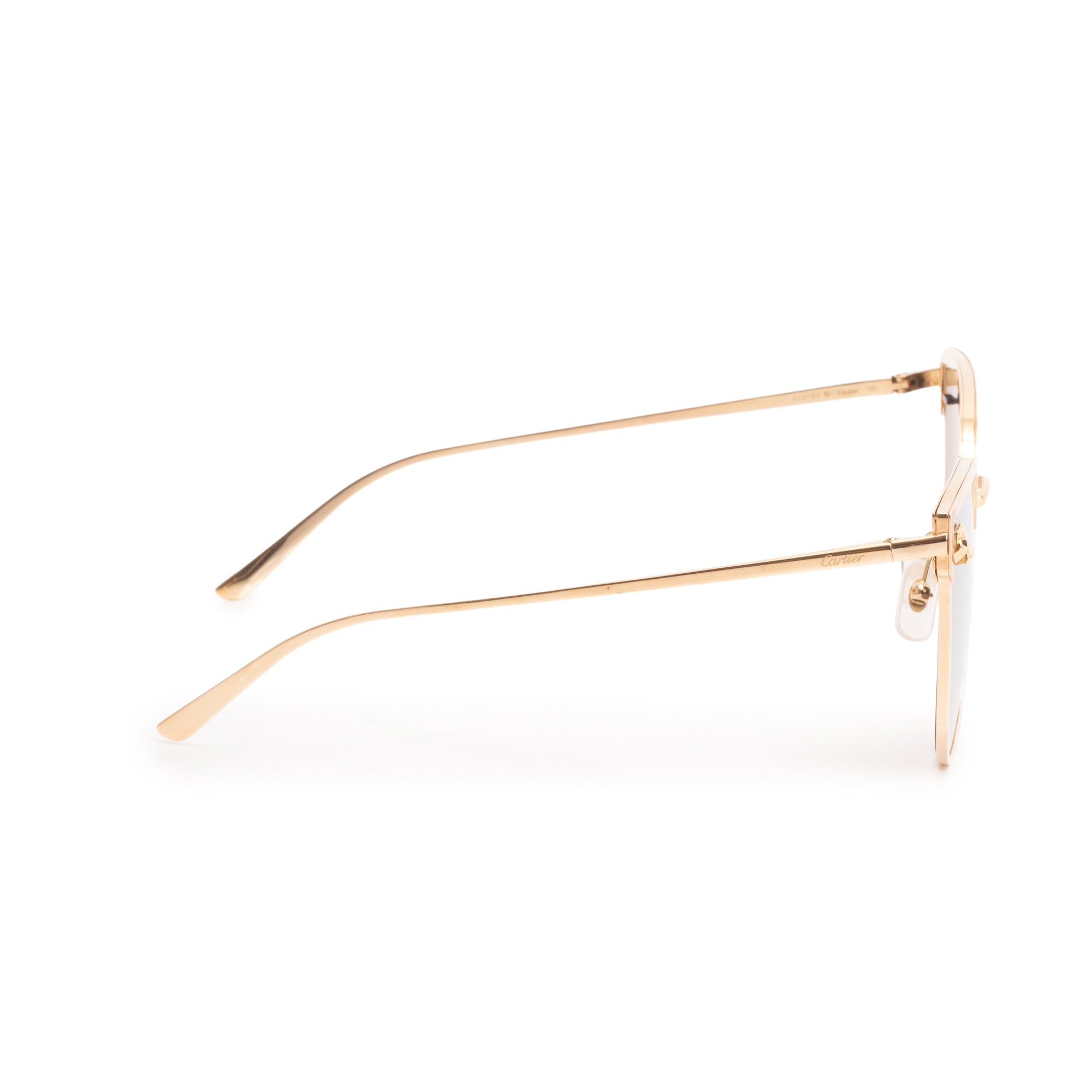 Cartier CT0198S Gold-Plated Metal Frame Panthere De Cartier Sunglasses w/ Box & Case