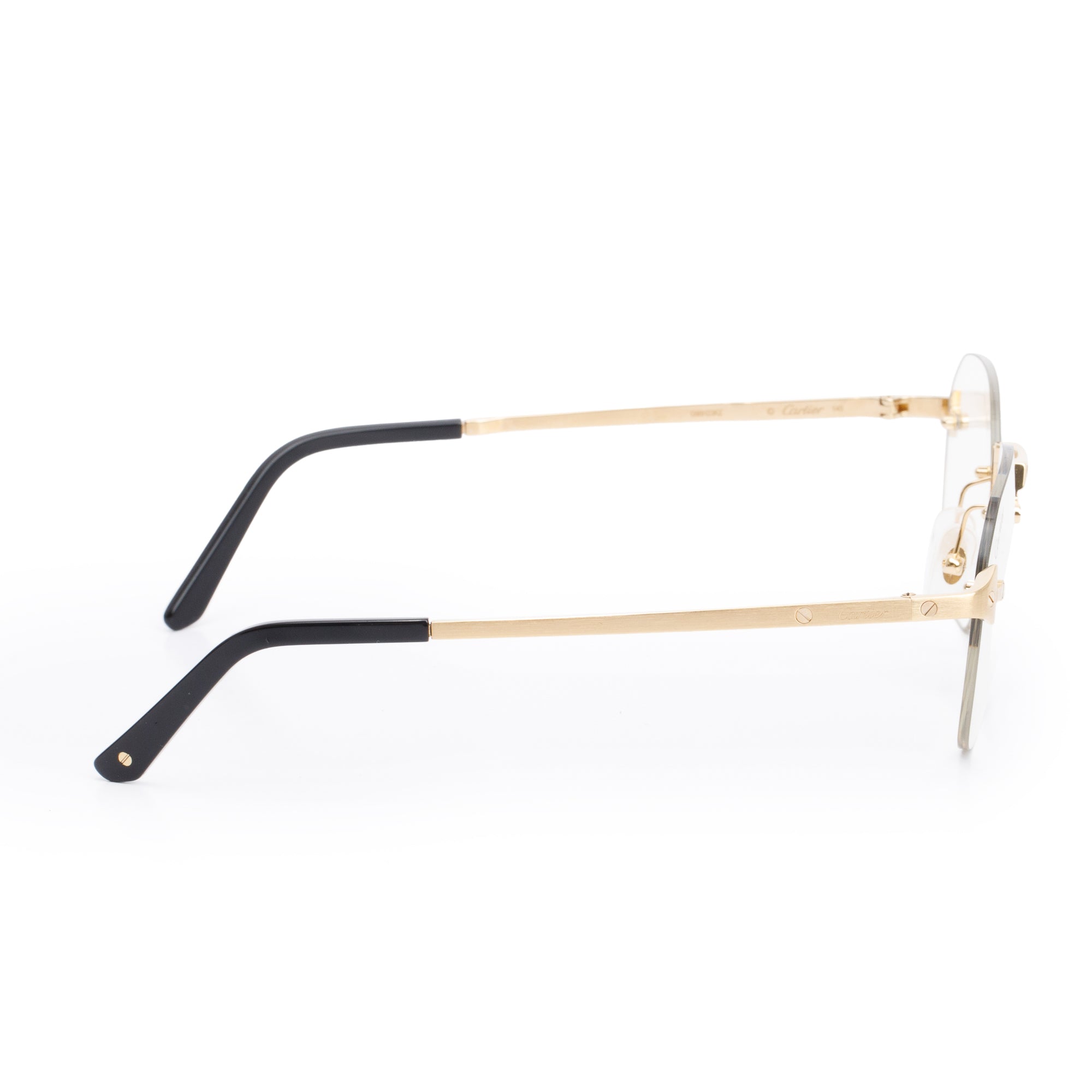 Cartier CT0478S Rimless Round Frame Santos Eyeglasses w/ Box & Case
