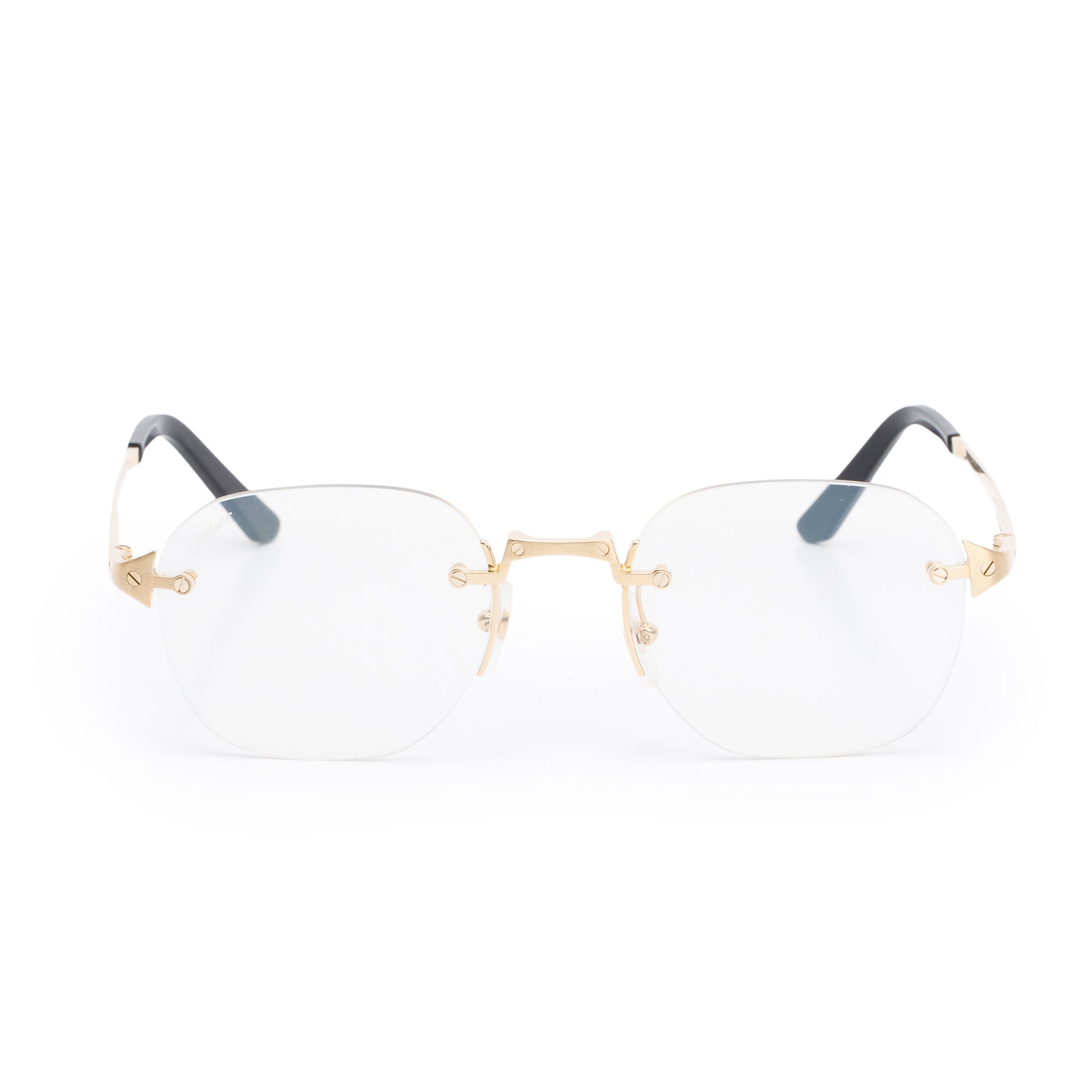 Cartier CT0478S Rimless Round Frame Santos Eyeglasses w/ Box & Case