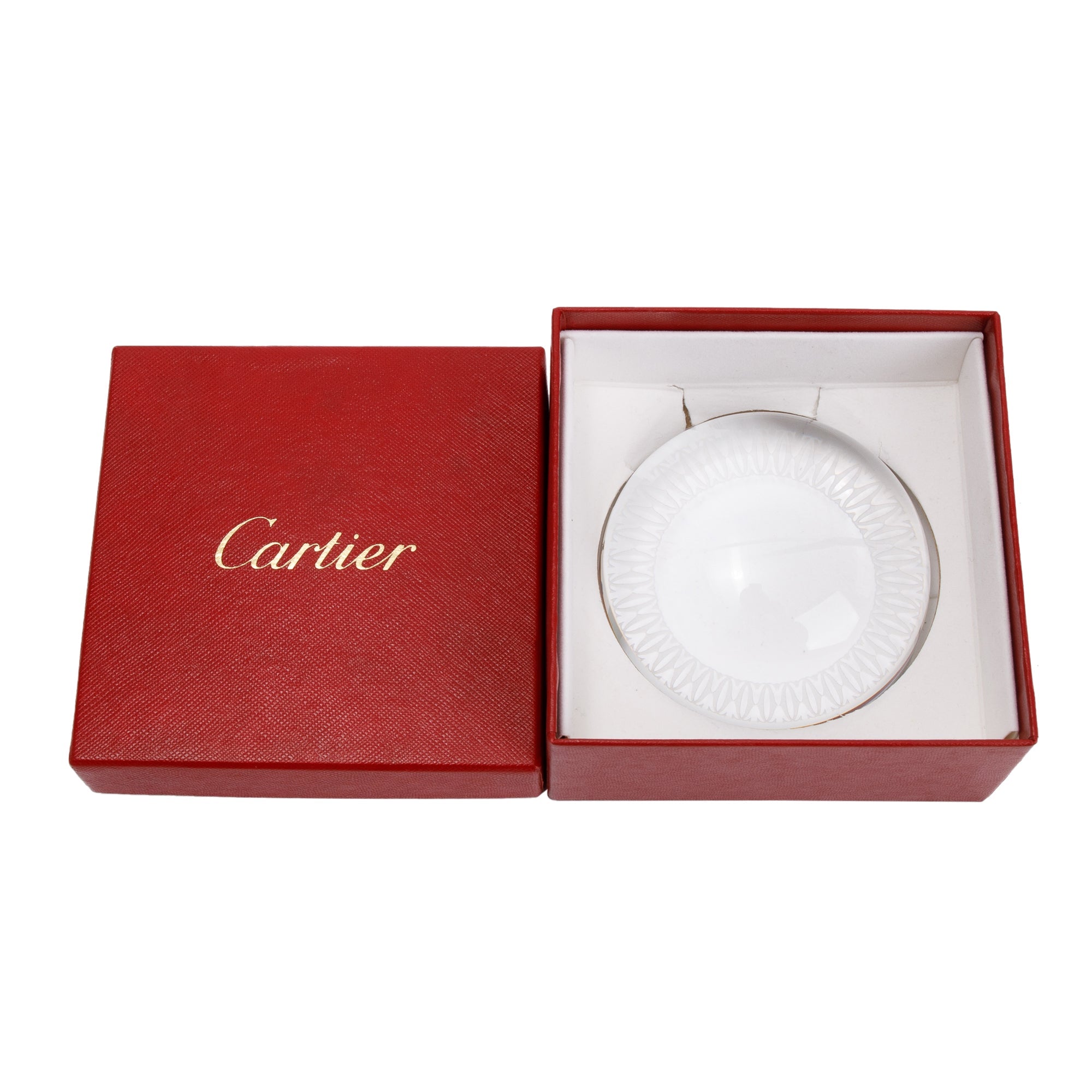Cartier Crystal Logo Paperweight w/ Box