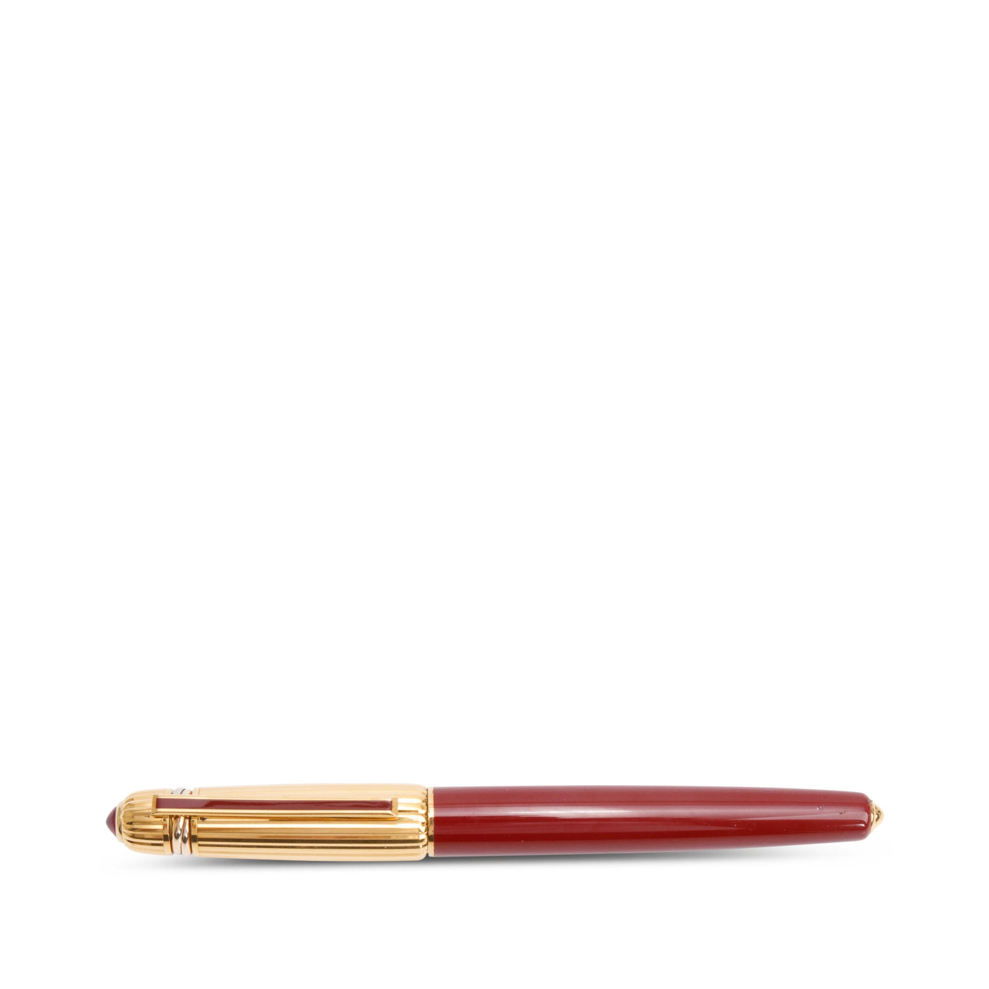 Cartier Gold Plated Burgundy Resin Pasha de Cartier Ballpoint Pen