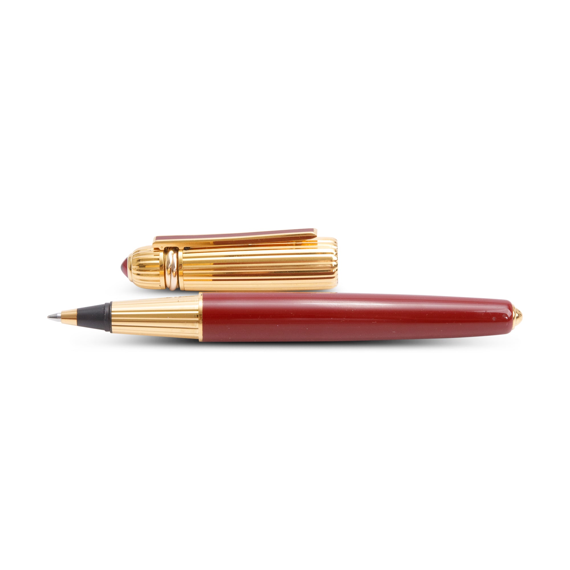Cartier Gold Plated Burgundy Resin Pasha de Cartier Ballpoint Pen