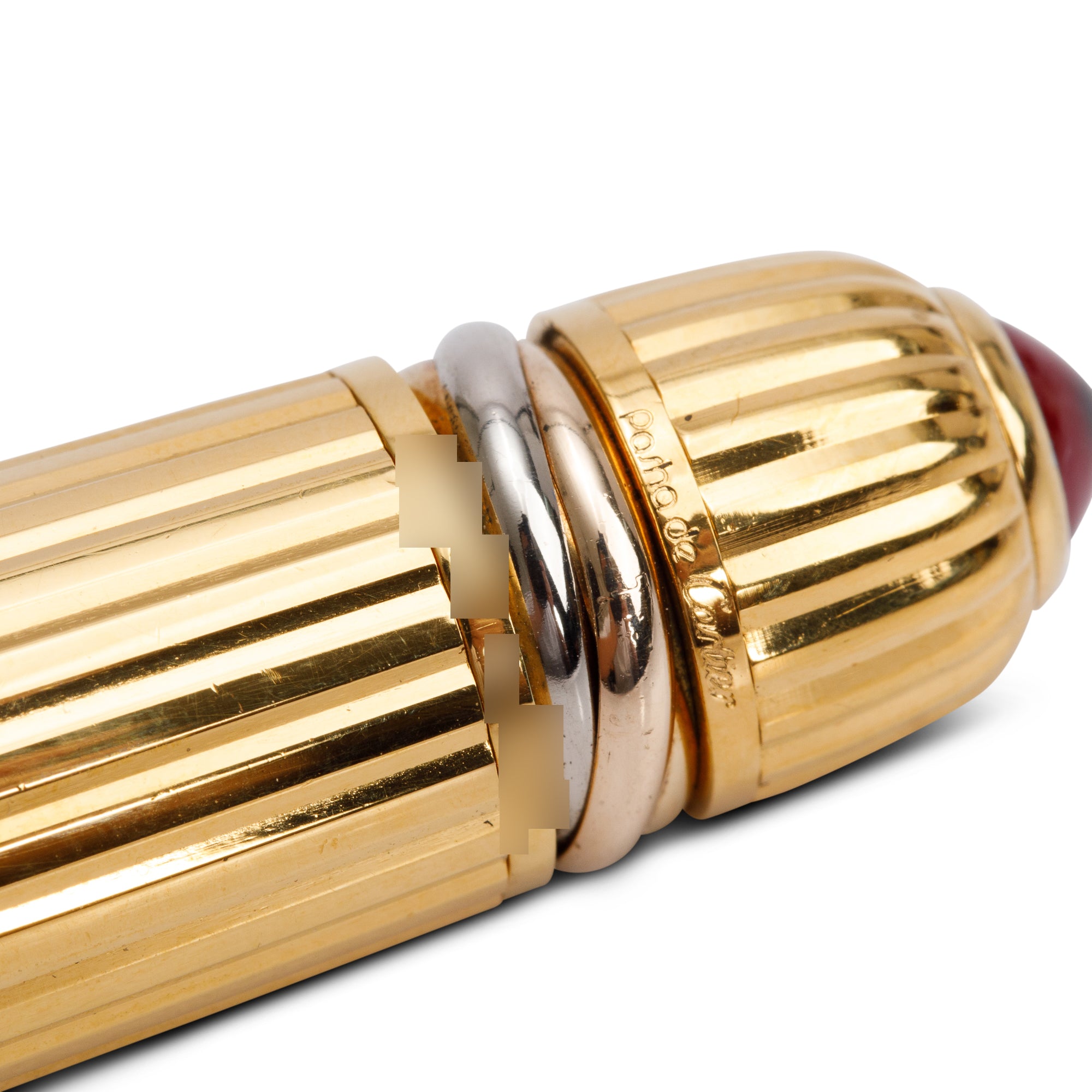 Cartier Gold Plated Burgundy Resin Pasha de Cartier Ballpoint Pen