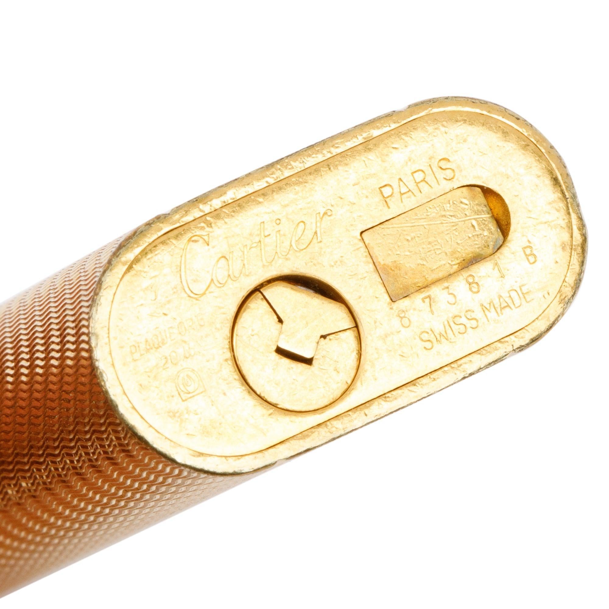 Cartier Gold-Plated Must de Cartier Lighter w/ Box