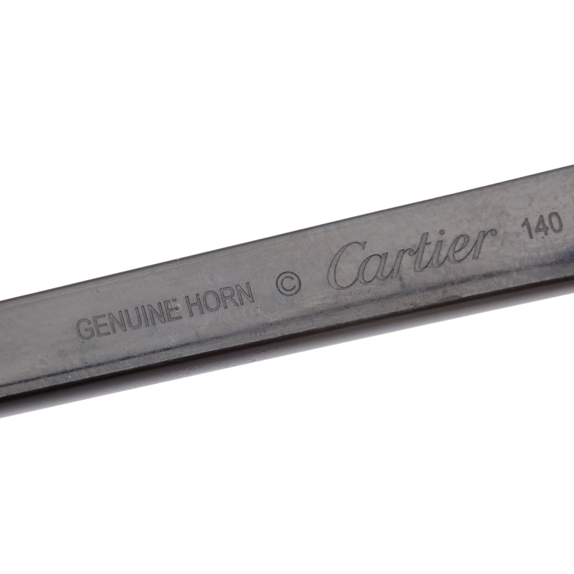 Cartier Gold Tone Metal Buffalo Horn C Allonge De Cartier Sunglasses w/ Box & Case