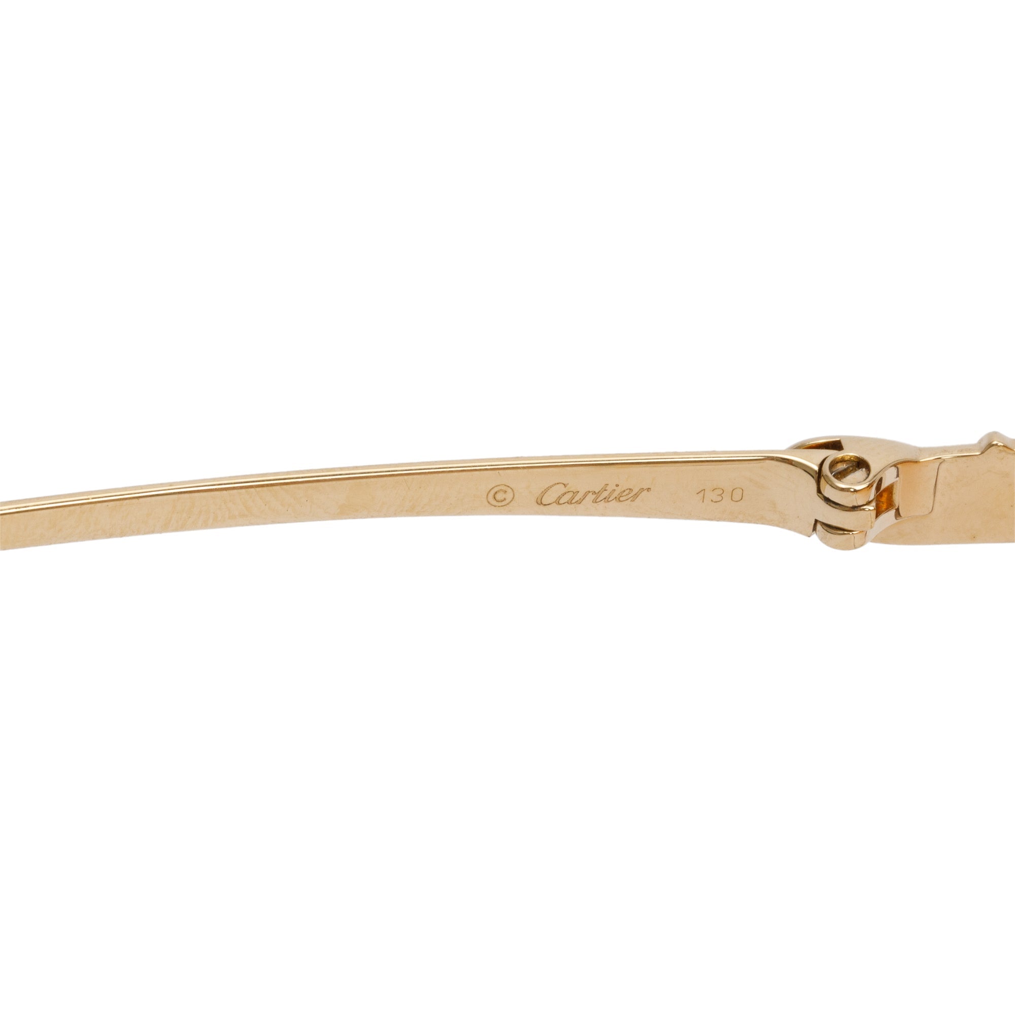 Cartier Gold-Tone Rimless Diamond Cut Sunglasses
