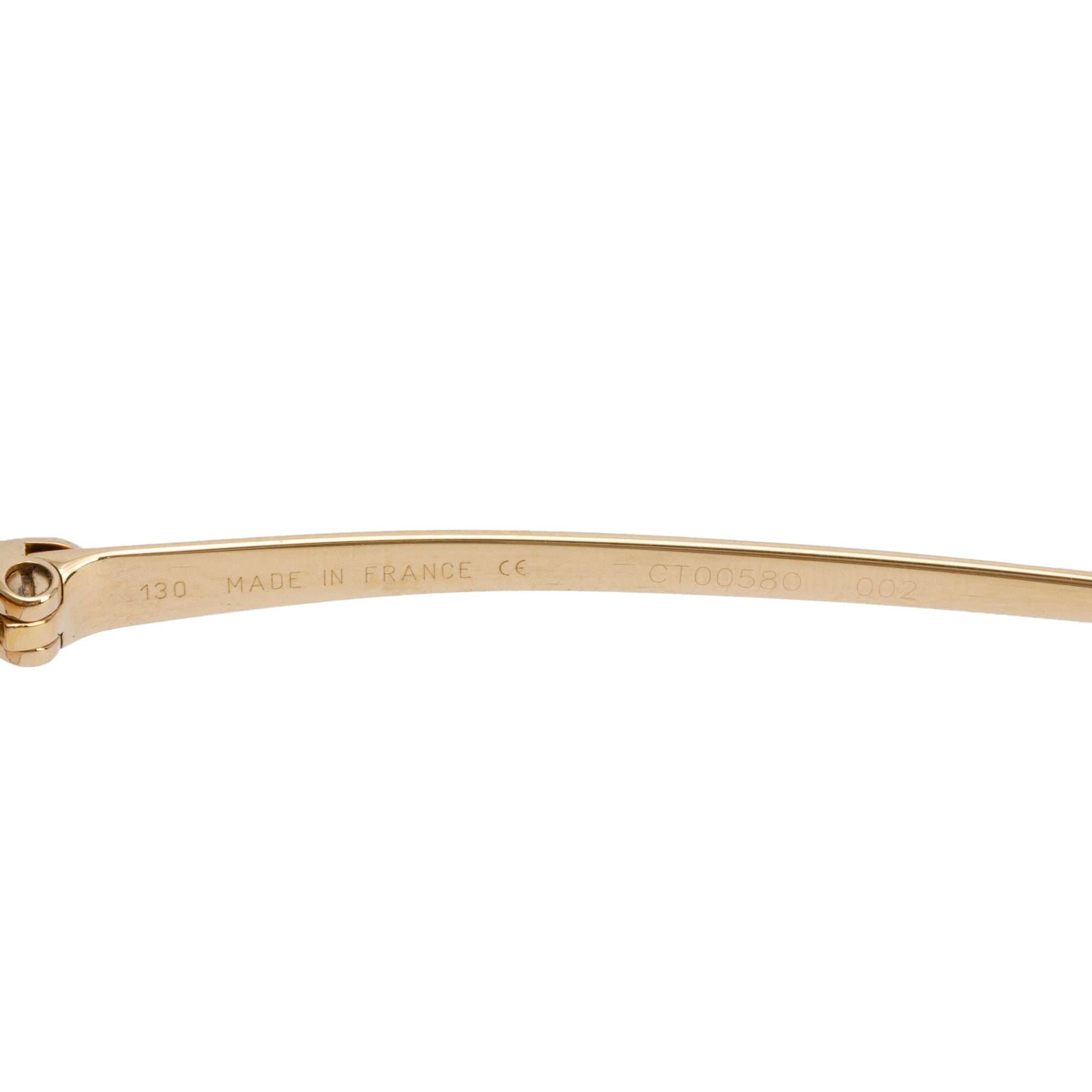 Cartier Gold-Tone Rimless Diamond Cut Sunglasses