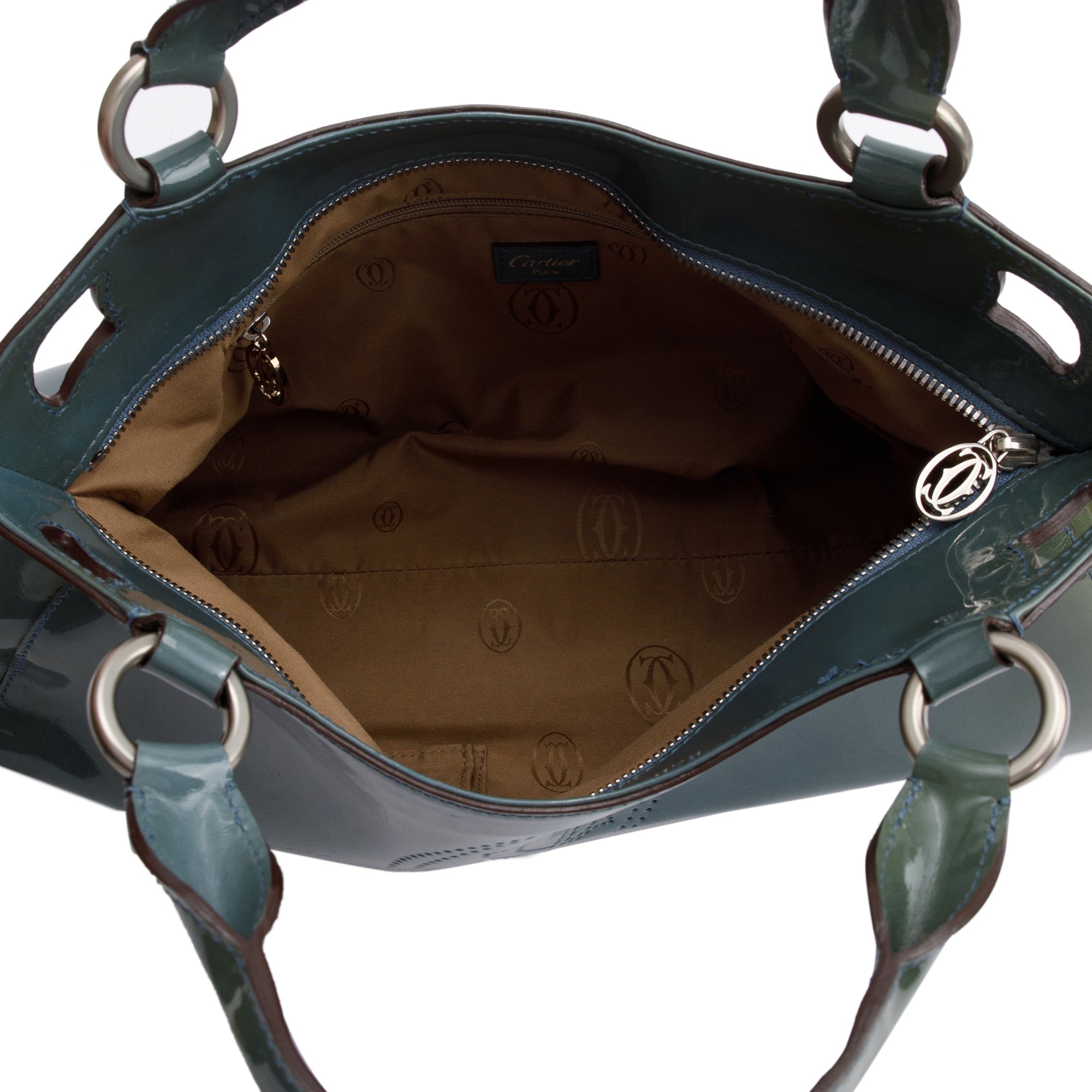 Cartier Grey Patent Leather Small Marcello De Cartier Tote