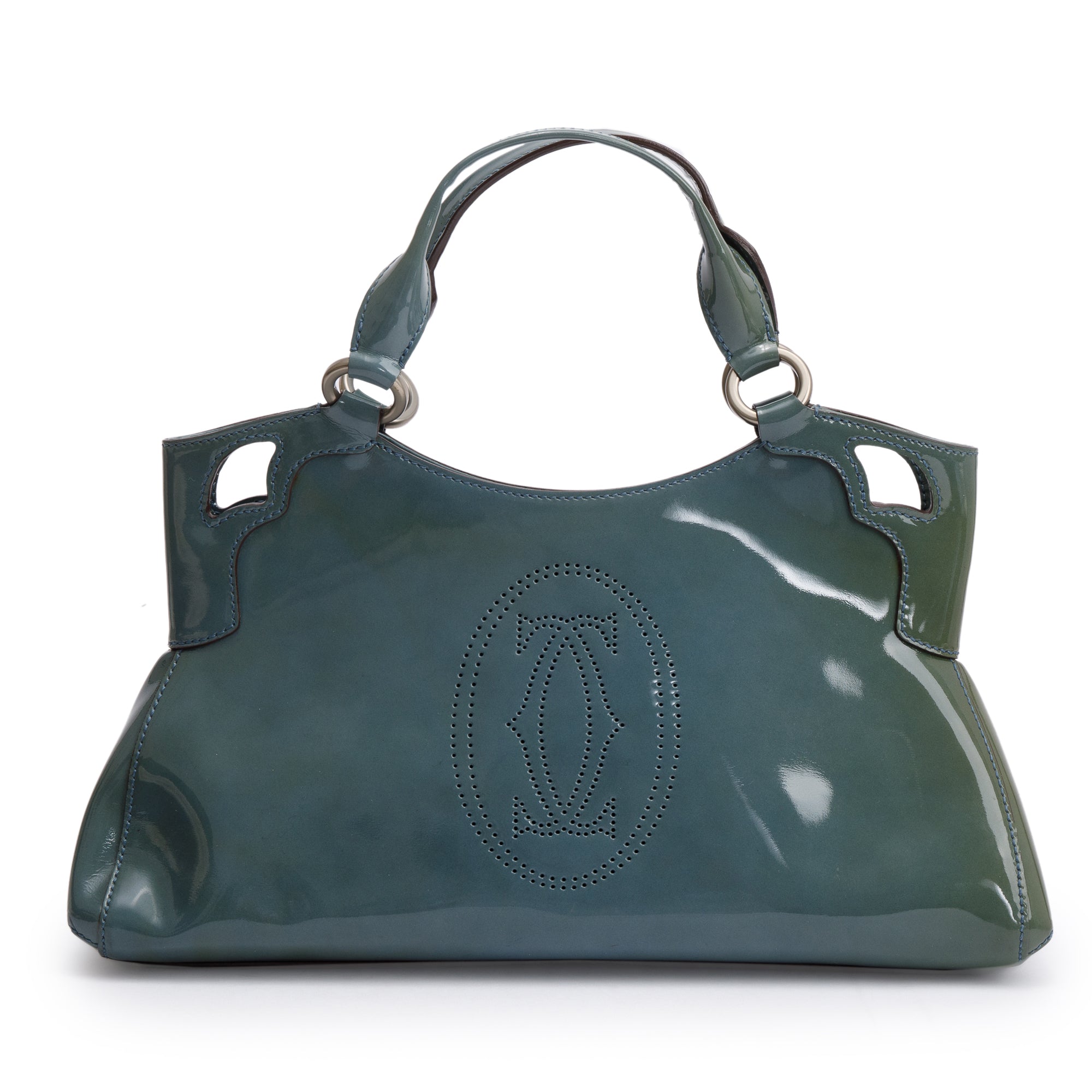 Cartier Grey Patent Leather Small Marcello De Cartier Tote