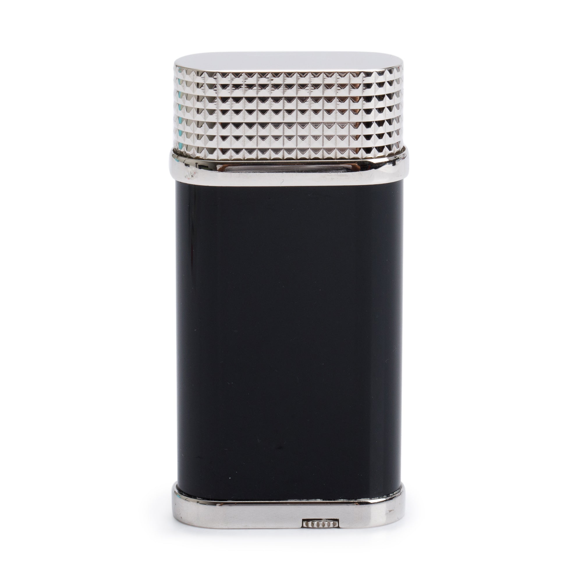 Cartier Palladium-Plated Black Lacquer Clous de Paris Decor Lighter