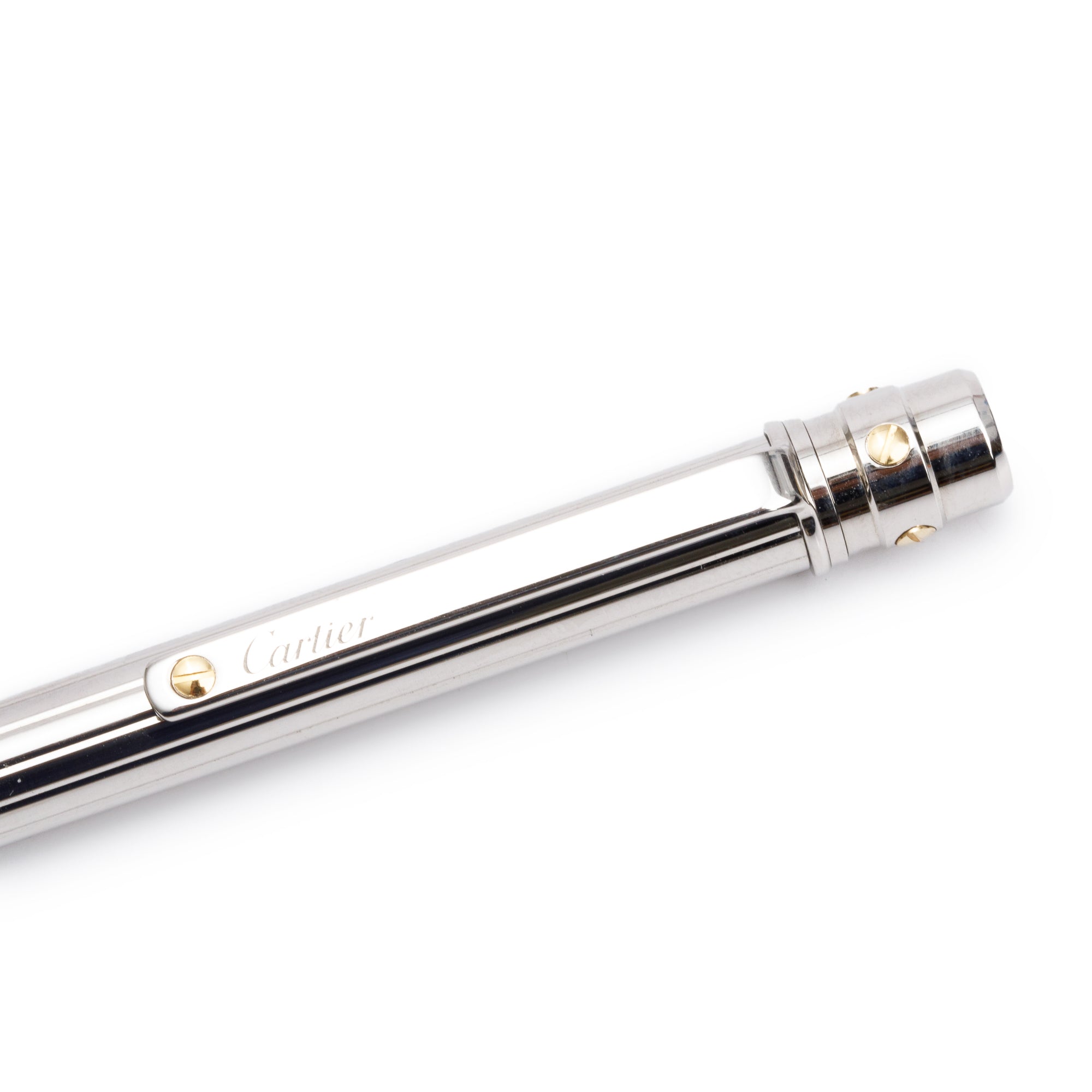 Cartier Palladium Plated Santos de Cartier Ballpoint Pen w/ Box & Papers