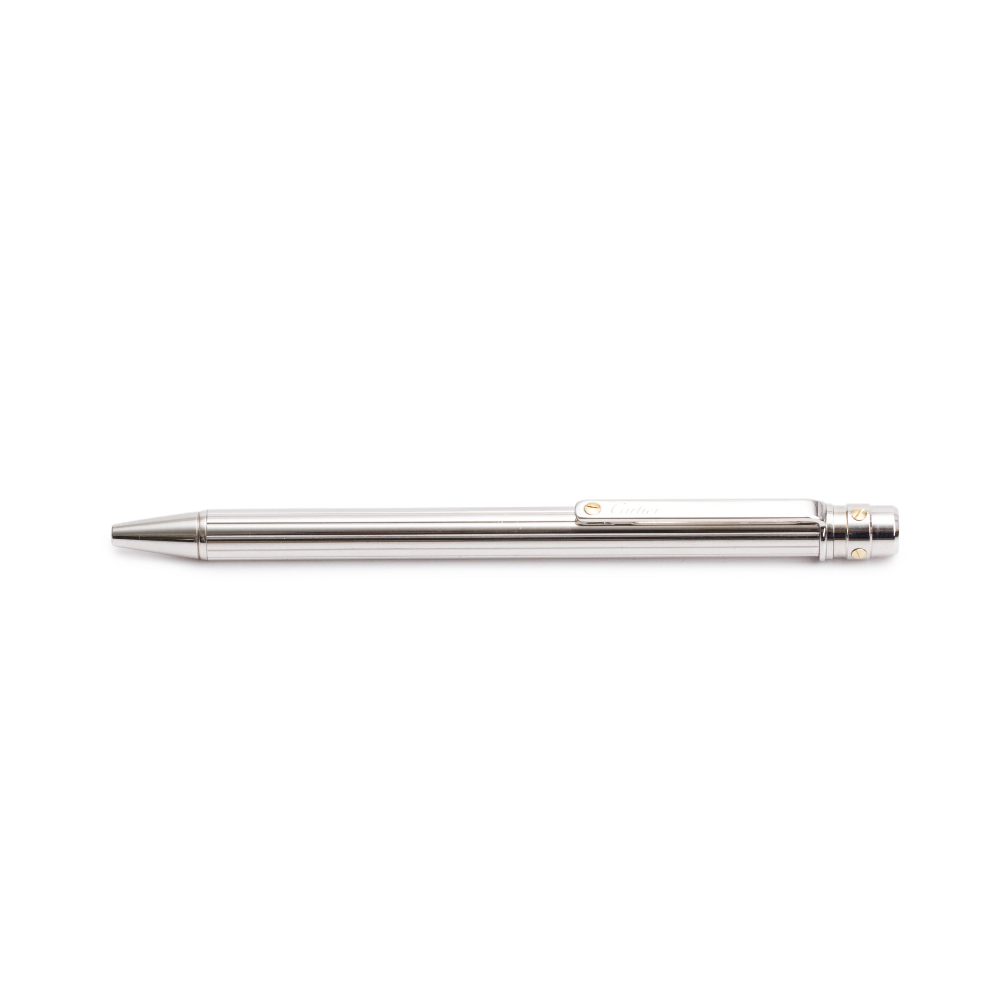 Cartier Palladium Plated Santos de Cartier Ballpoint Pen w/ Box & Papers