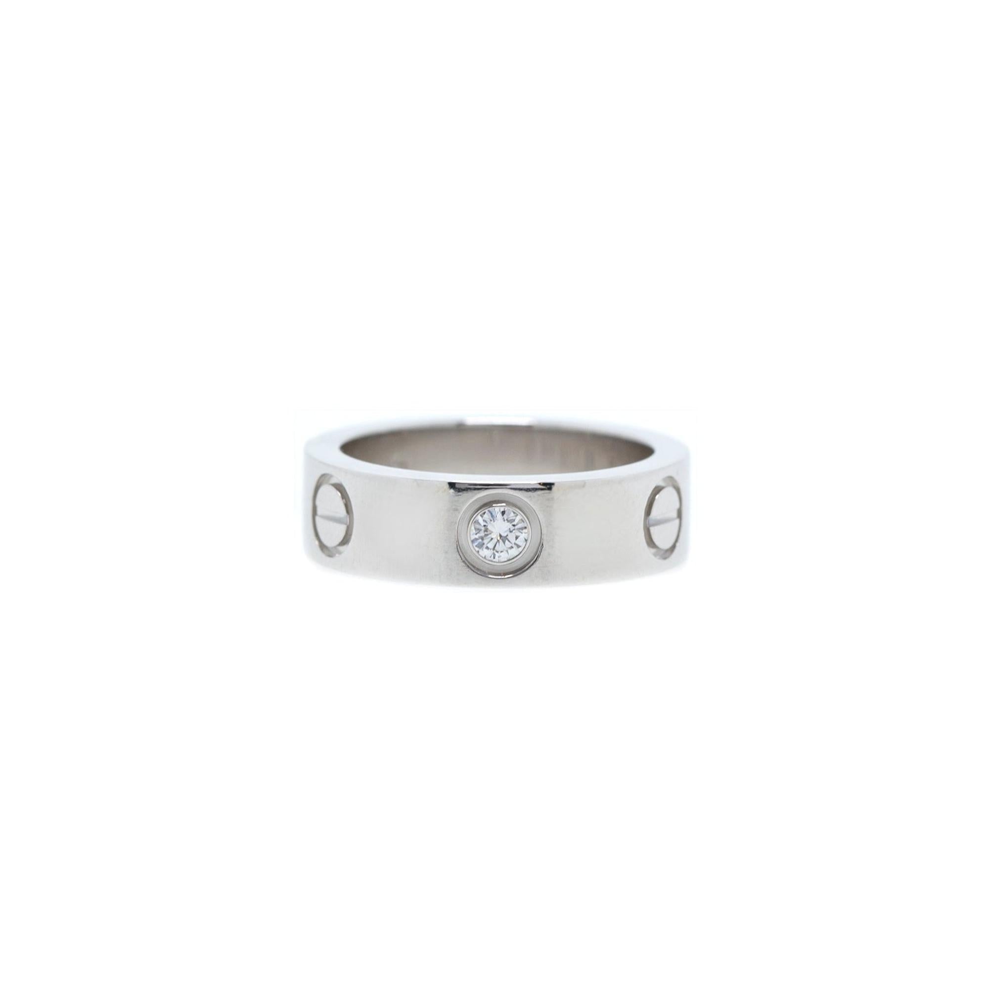 Cartier Platinum 1 Diamond 5.5 mm Love Ring