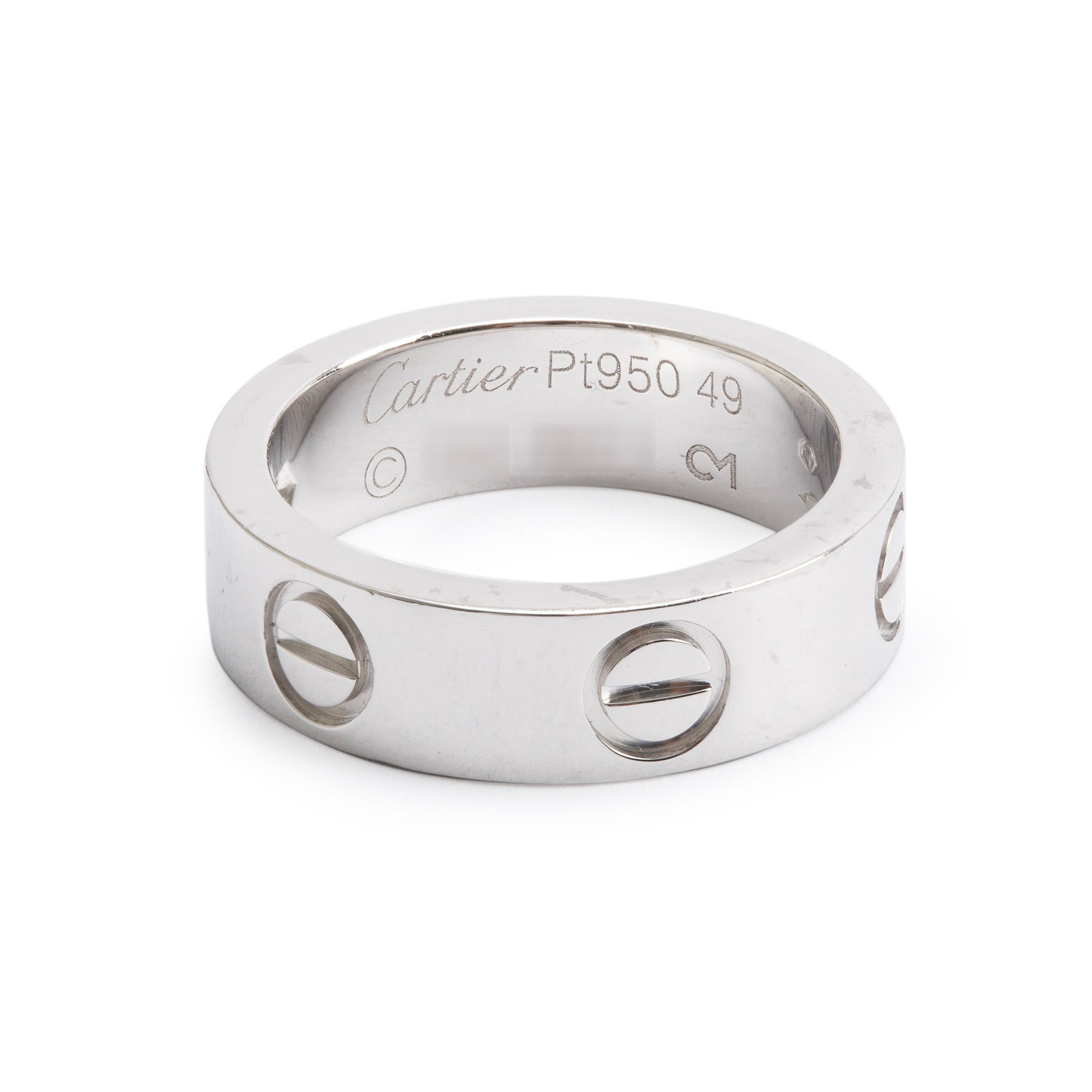 Cartier Platinum 1 Diamond 5.5MM Love Ring Size 49 5