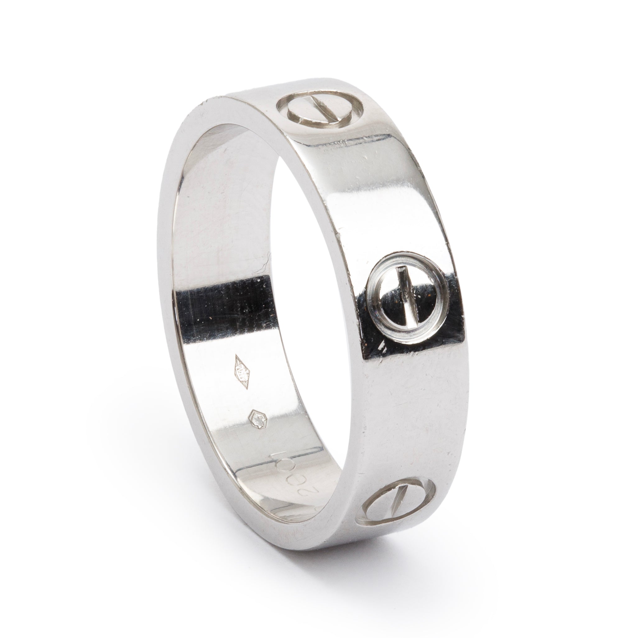 Cartier Platinum 5.5 MM Love Ring, Size 58 8.5 w/ Box & Certificate