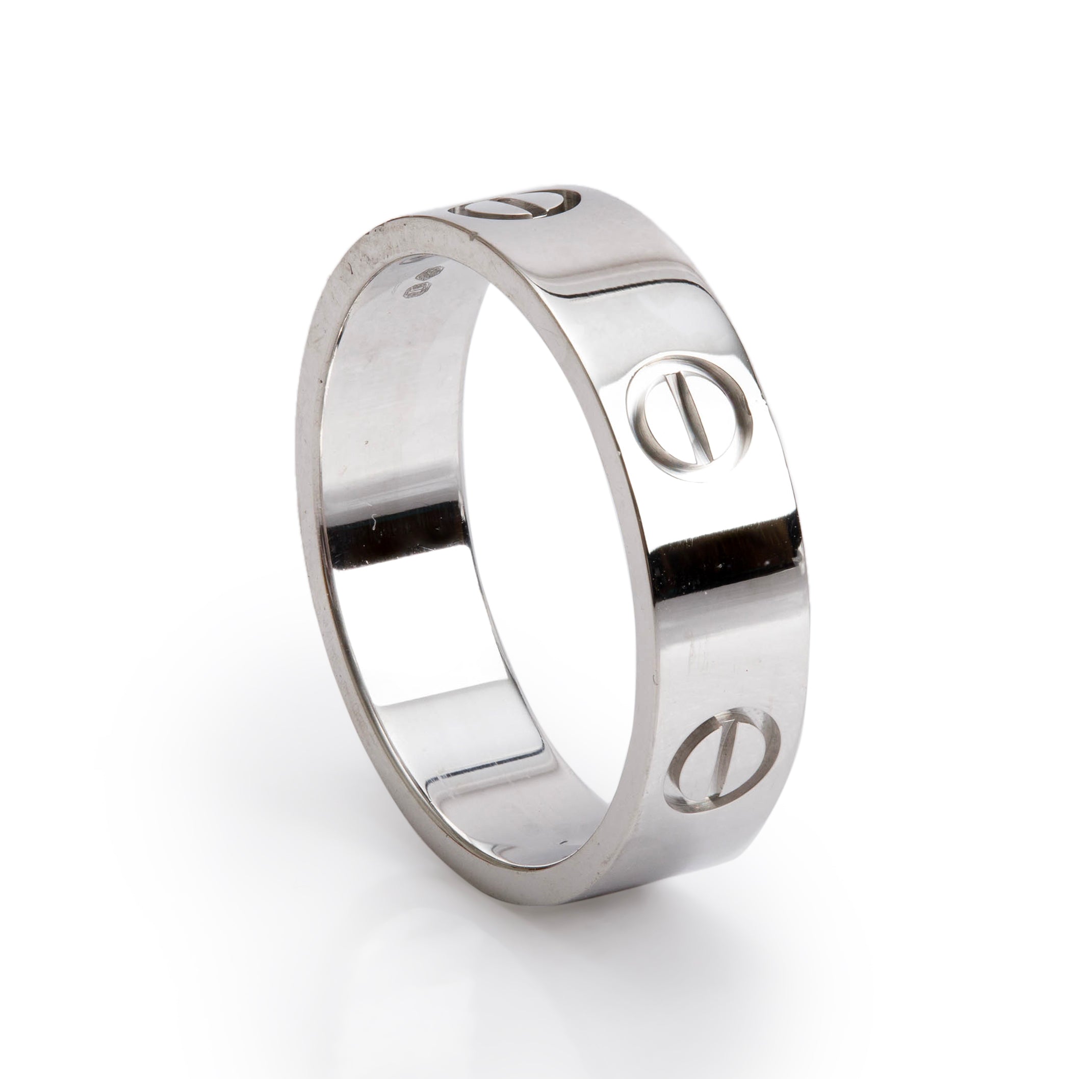 Cartier Platinum 5.5 MM Love Ring, Size 58 8.5 w/ Box & Certificate