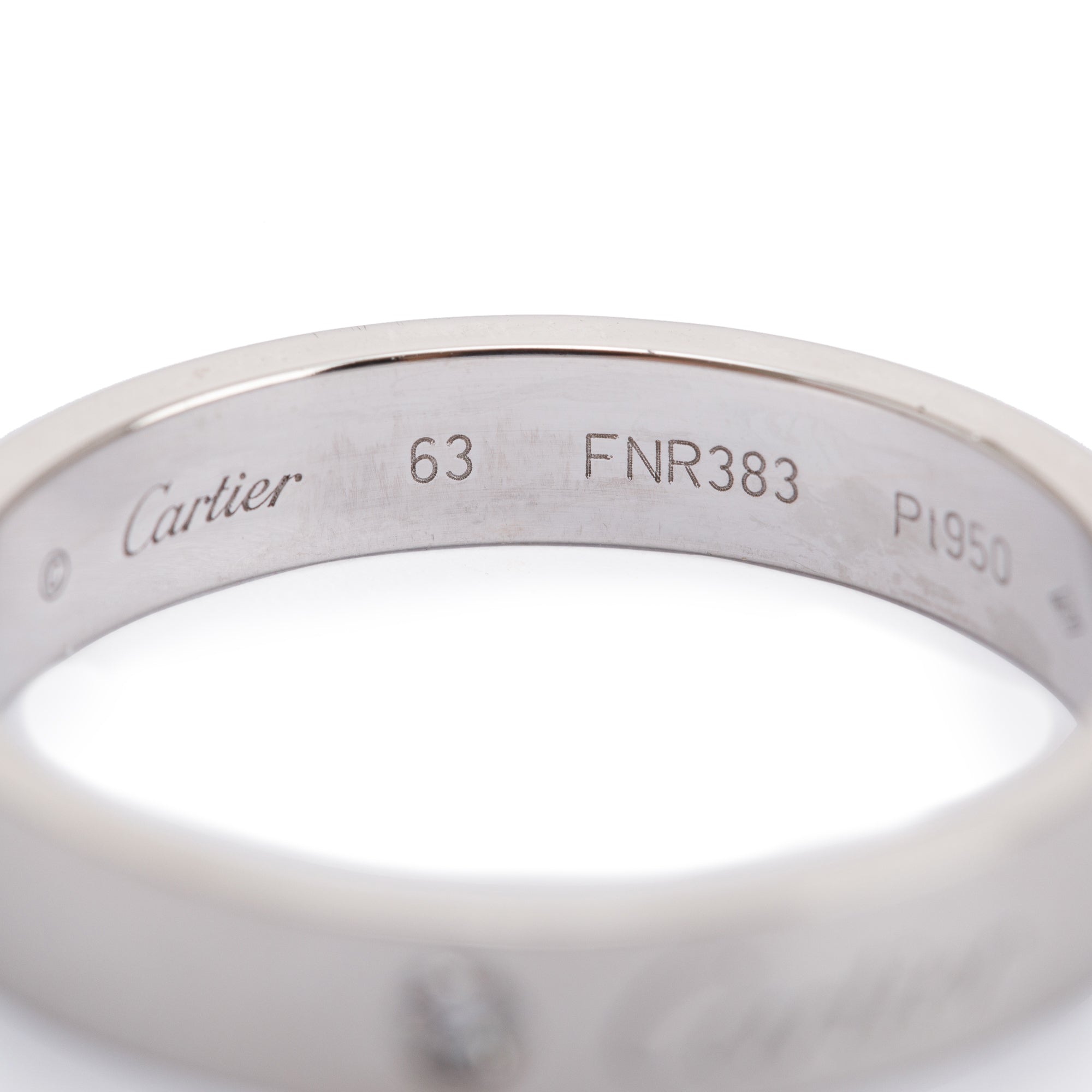 Cartier Platinum C de Cartier Diamond Wedding Band Ring w/ Box