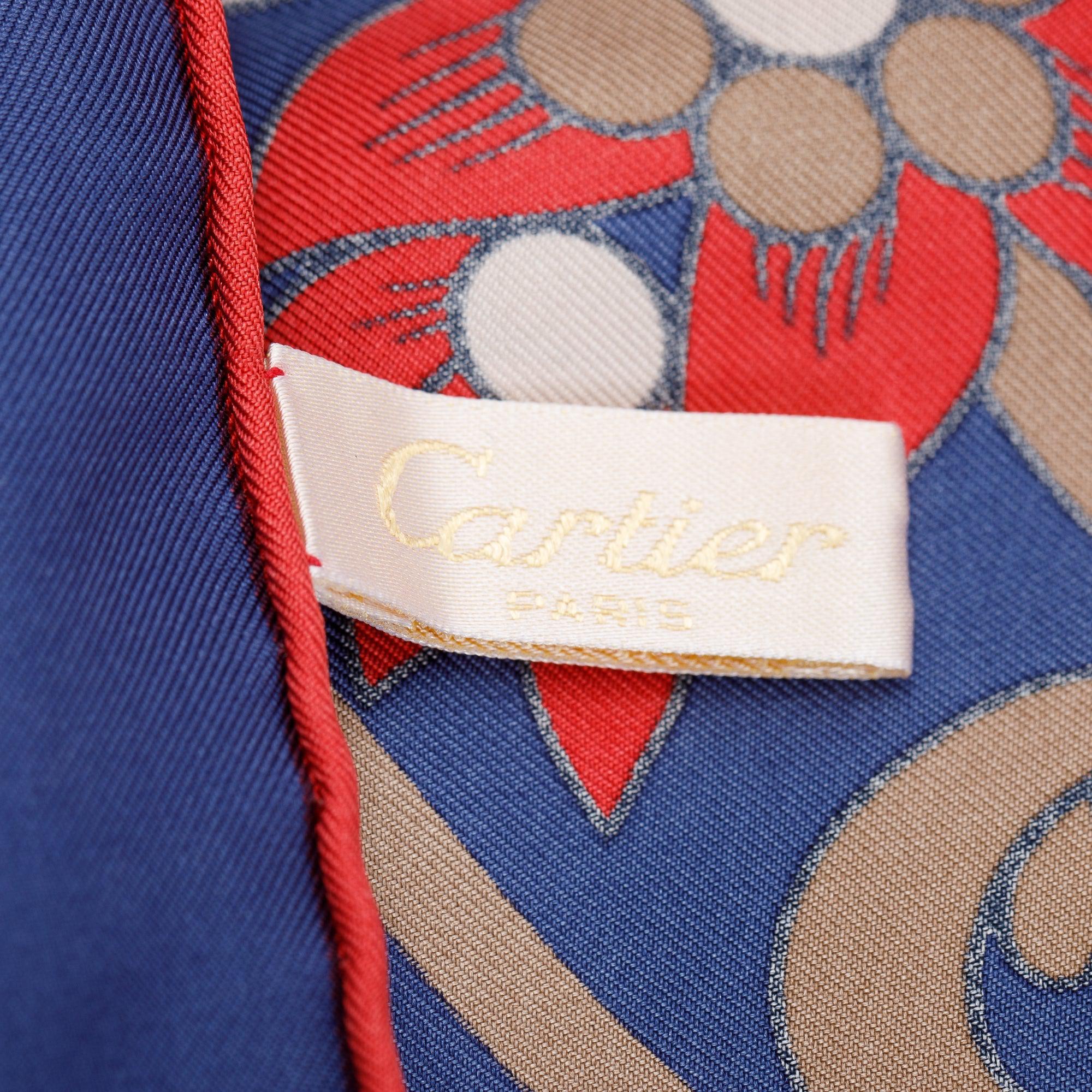 Cartier Printed Silk Scarf 90 w/ Box