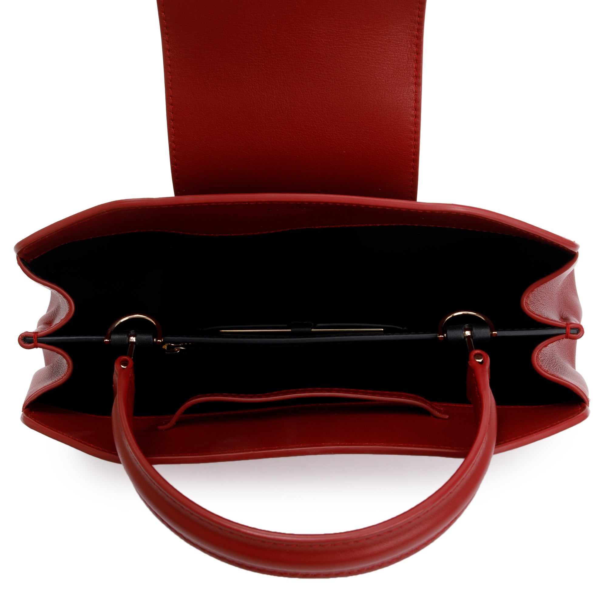 Cartier Red Calfskin Leather Guirlande De Cartier Top Handle Bag w/ Strap