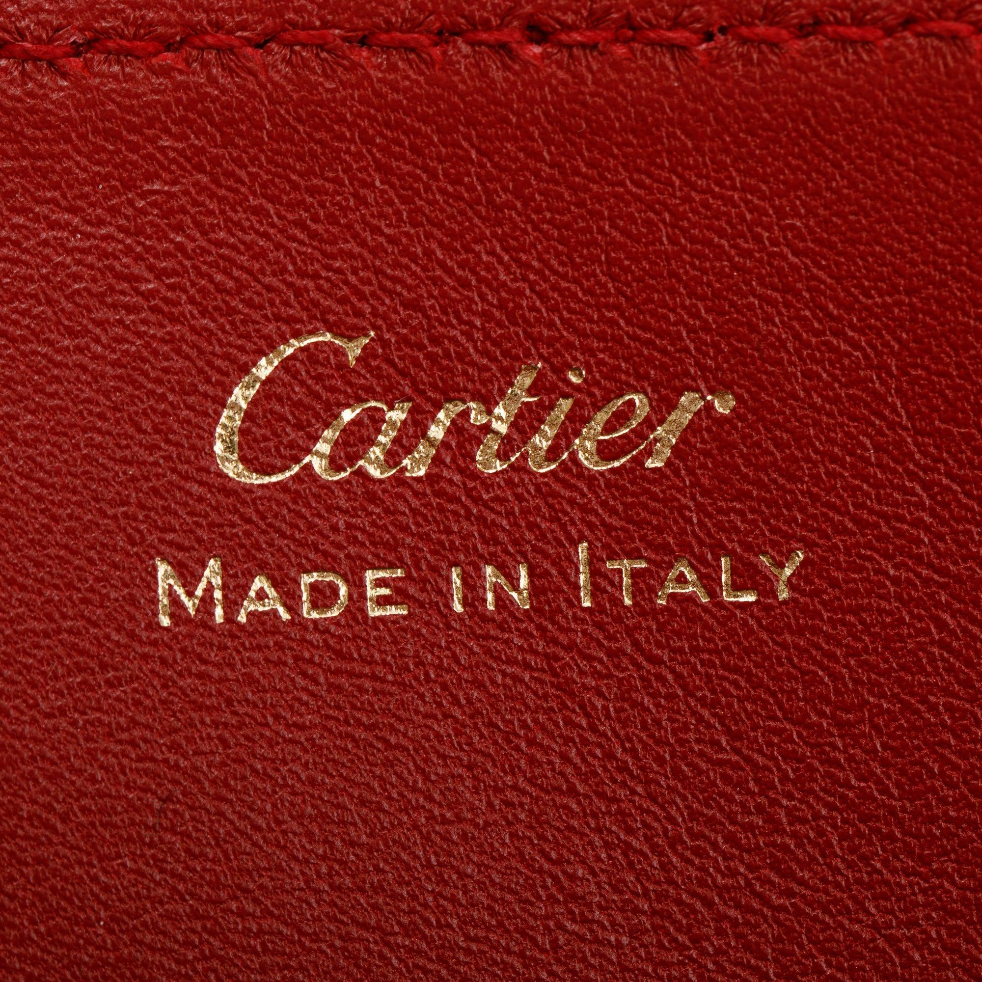Cartier Red Calfskin Leather Guirlande De Cartier Top Handle Bag w/ Strap