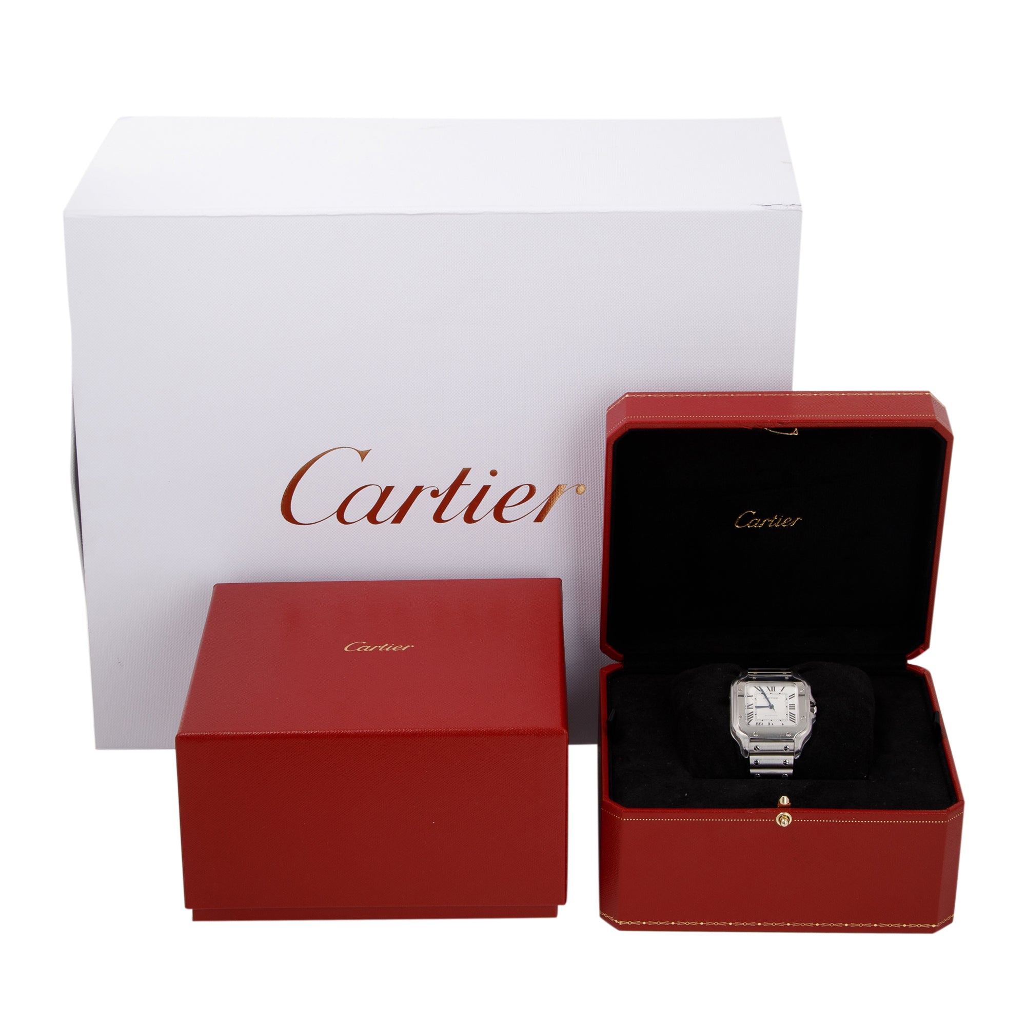 Cartier Santos de Cartier Automatic Watch, Medium Model w/ Box & Papers