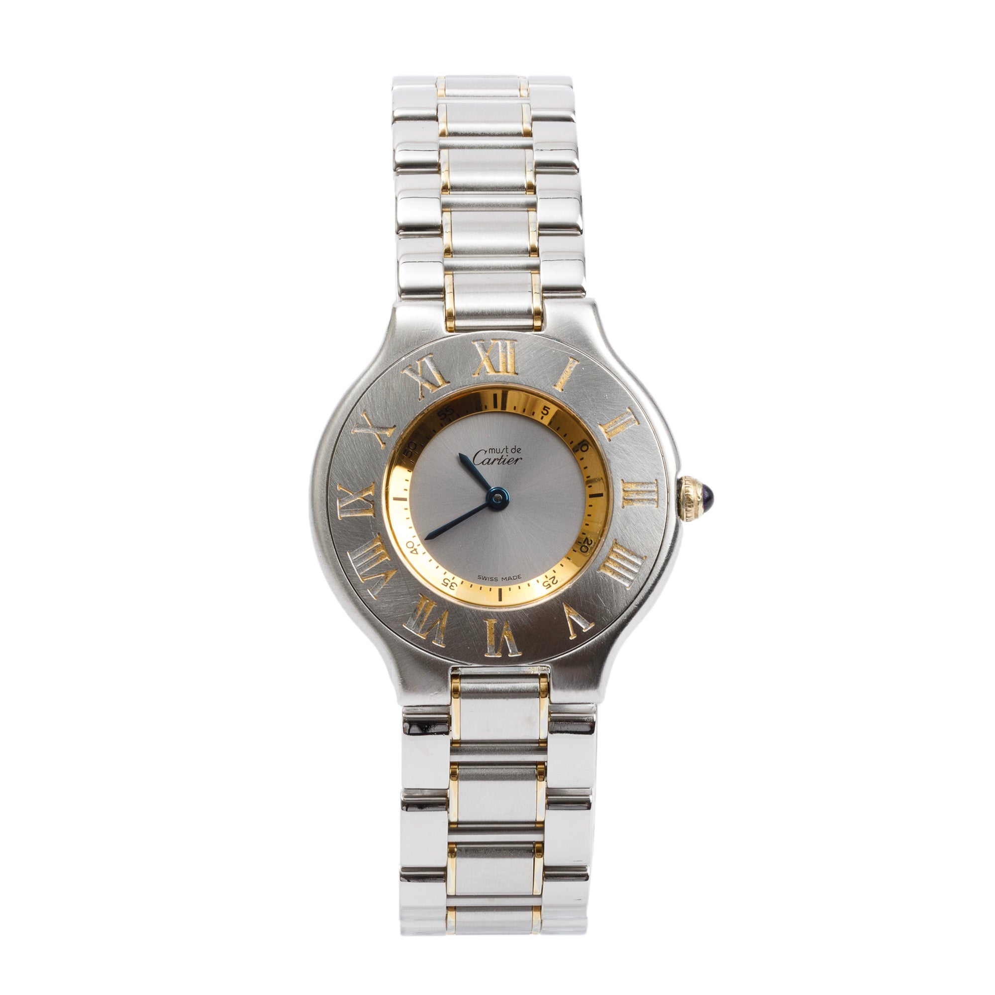 Cartier Stainless Steel & 18k Gold Plated Must De Cartier 21 31 MM Quartz Watch