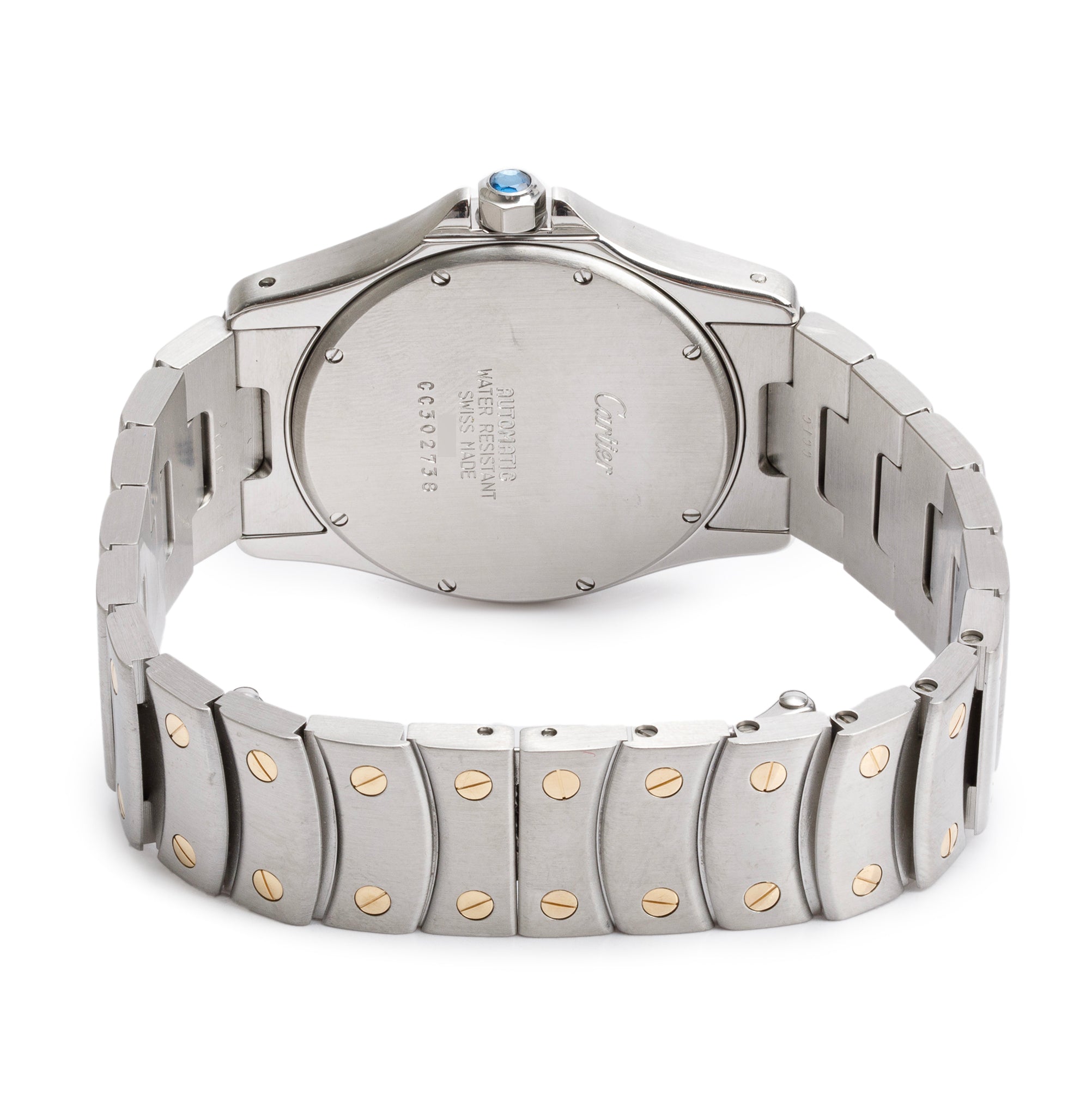 Cartier Stainless Steel & 18k Yellow Gold Santos Ronde 33 MM Automatic Watch