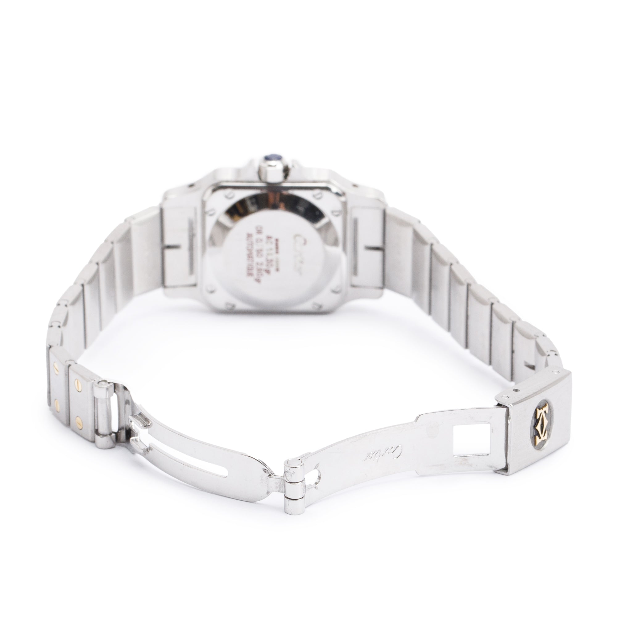 Cartier Stainless Steel & 18k Yellow Gold Santos de Cartier Automatic Watch Grey Dial 0902