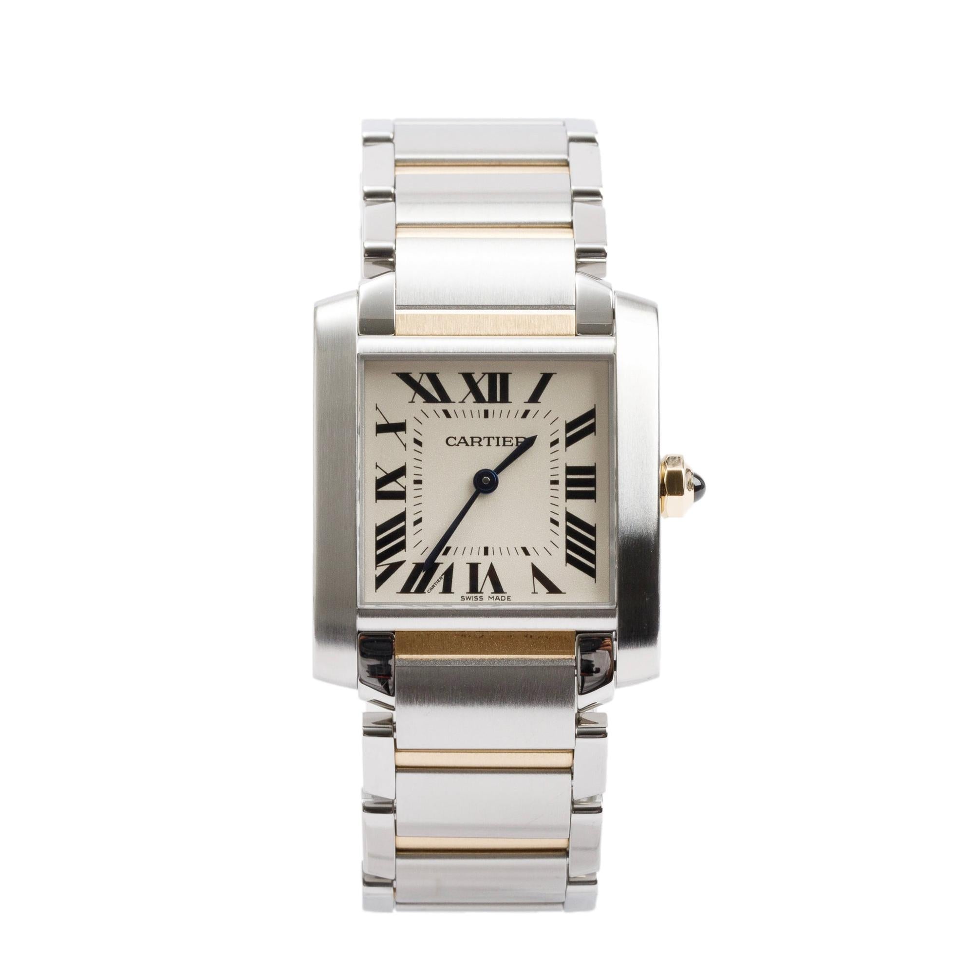Cartier Stainless Steel & 18k Yellow Gold Tank Francaise Watch, Medium Model 3751