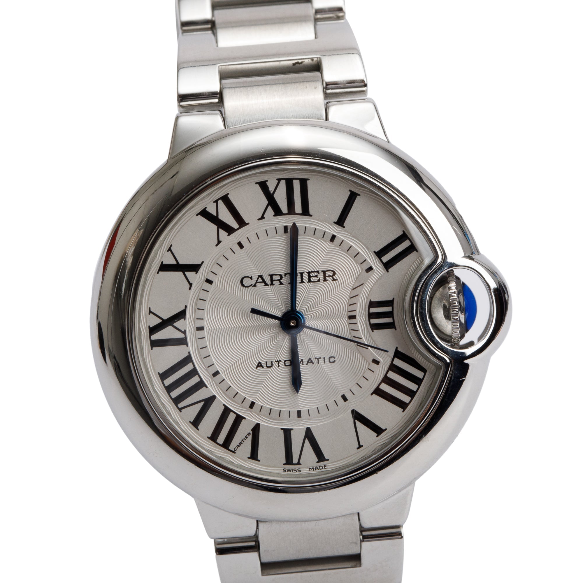 Cartier Stainless Steel Ballon Bleu de Cartier 33 MM Automatic Watch 3489 w/ Box & Papers